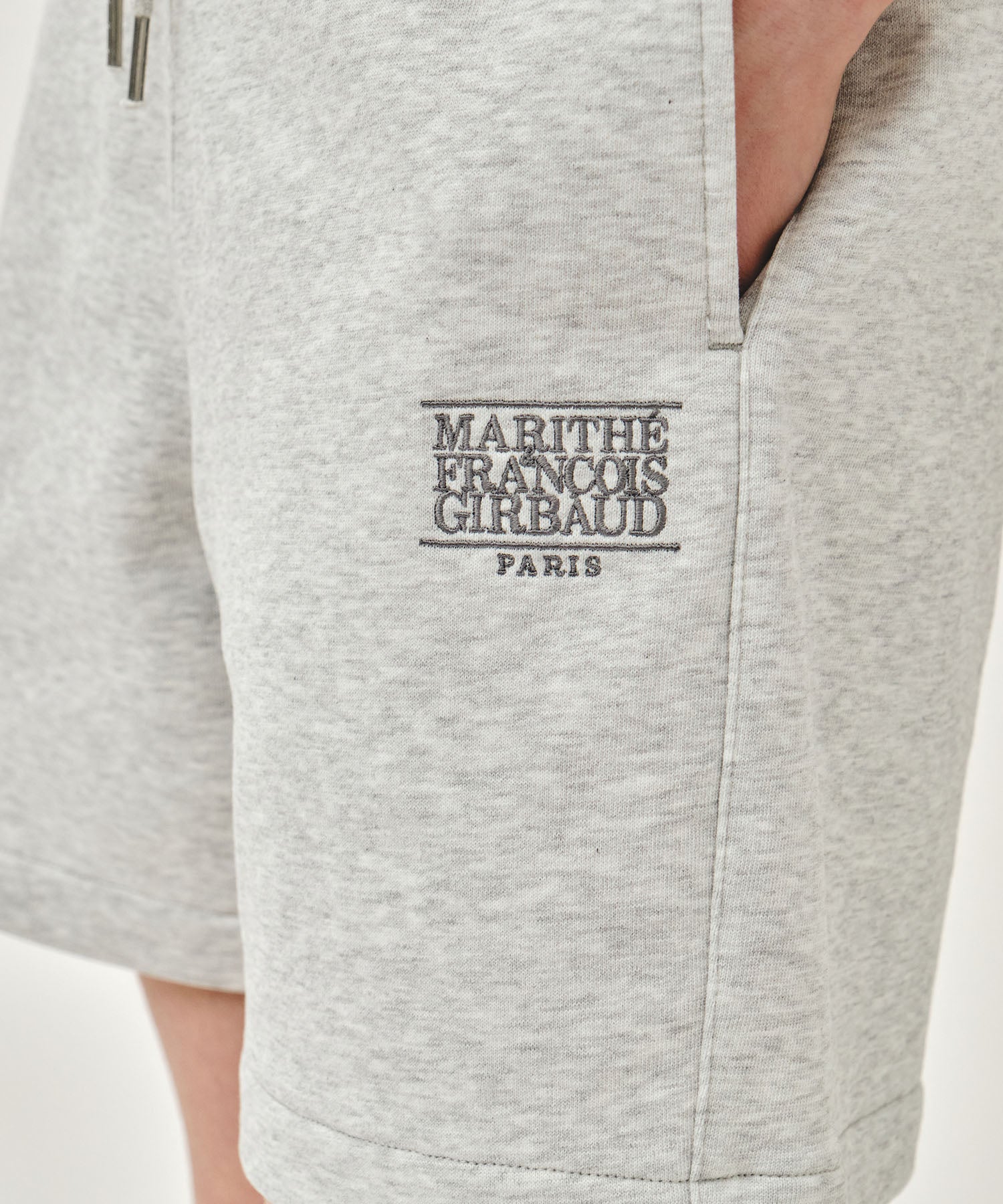 Marithe & Francois Girbaud - Classic Logo Sweat Shorts (Light Heather Gray) product image 2 | TRAB K-Fashion Australia