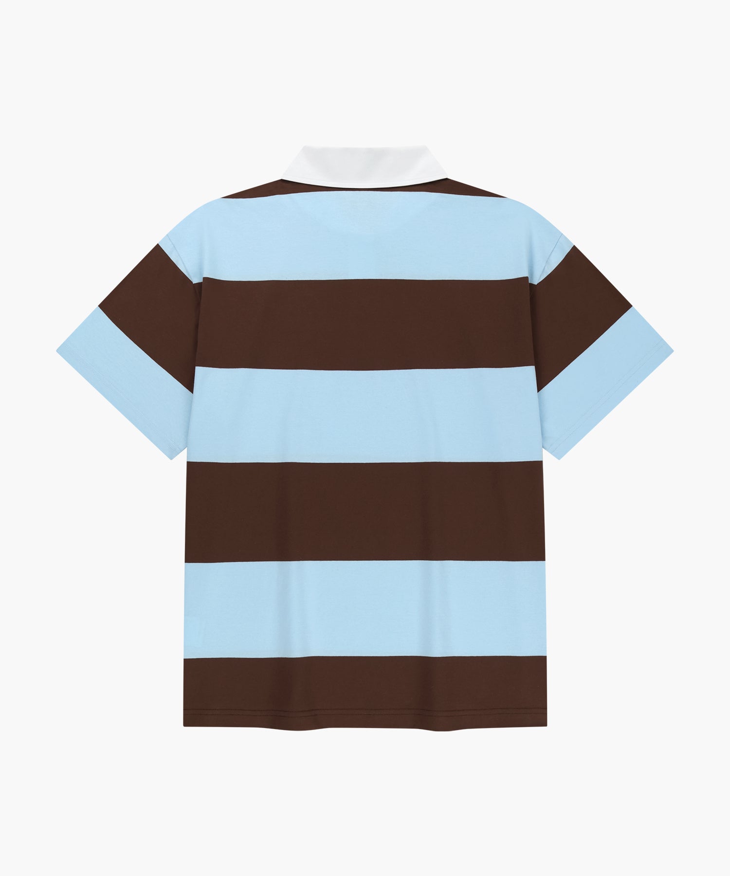 Marithe & Francois Girbaud - Small Classic Logo Rugby Stripe Oversized Collar Tee (Sky Blue) product image 2 | TRAB K-Fashion Australia
