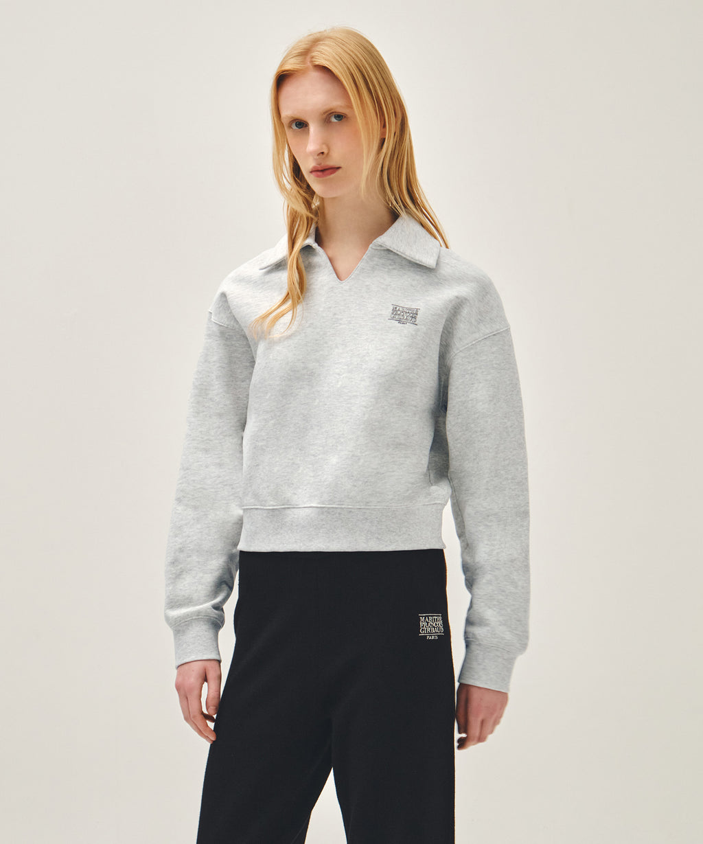Marithe & Francois Girbaud - Doodle Classic Logo Collar Sweatshirt (Light Heather Gray) product image 2 | TRAB K-Fashion Australia