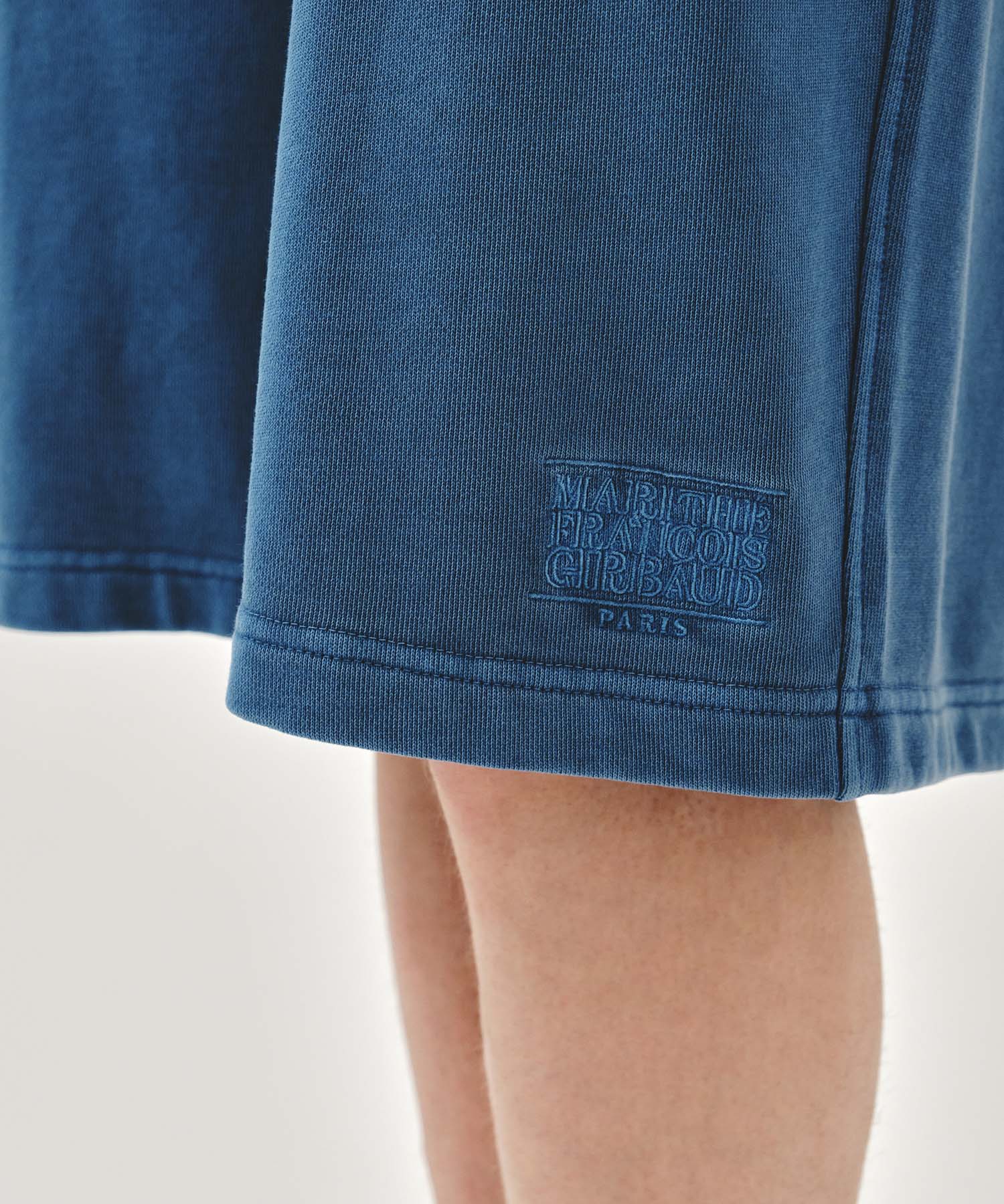 Marithe & Francois Girbaud - Outline Classic Logo Dyeing Bermuda Sweat Shorts (Blue) product image 2 | TRAB K-Fashion Australia