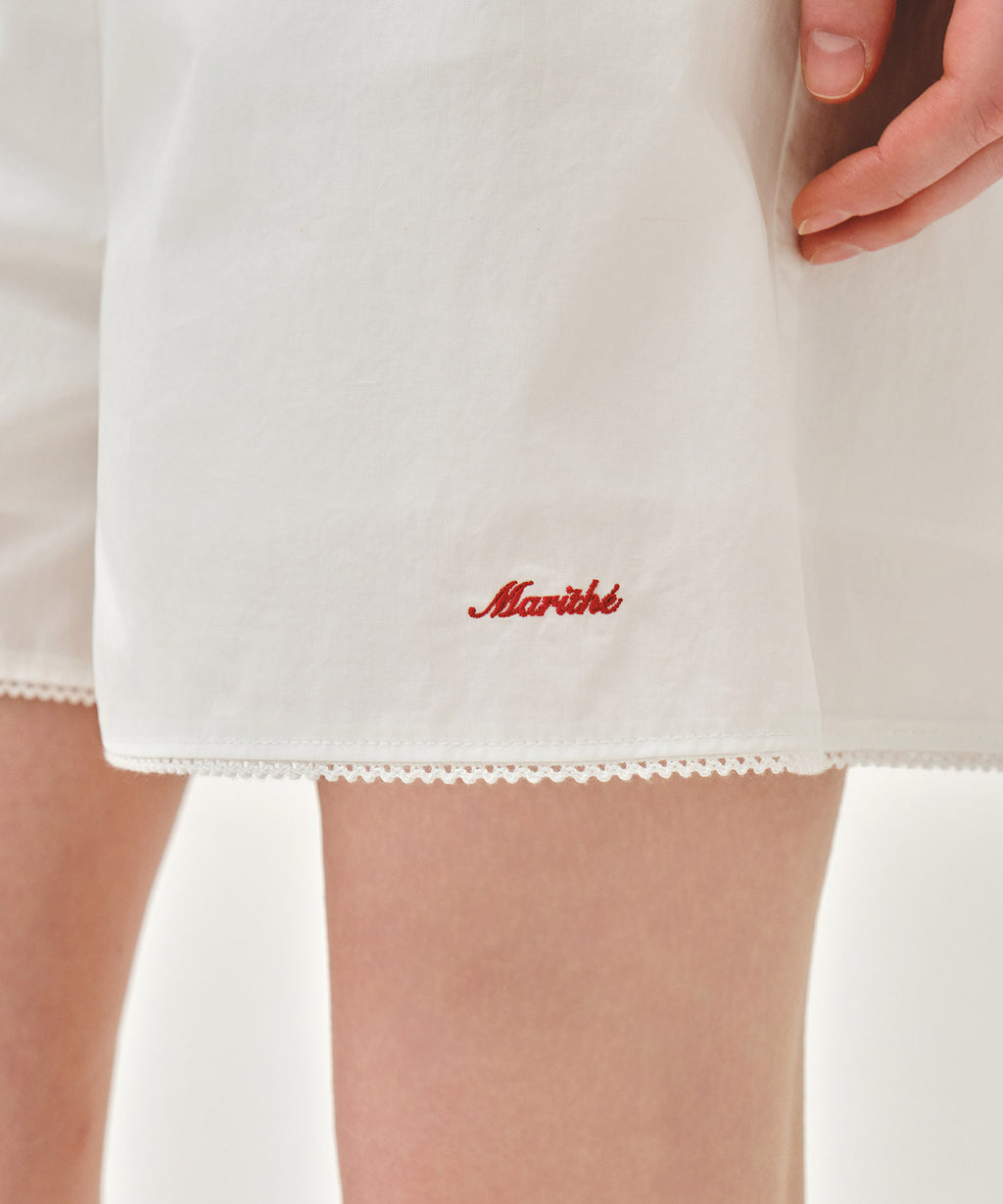 Marithe & Francois Girbaud - Lace Hem Shorts (White) product image 4 | TRAB K-Fashion Australia