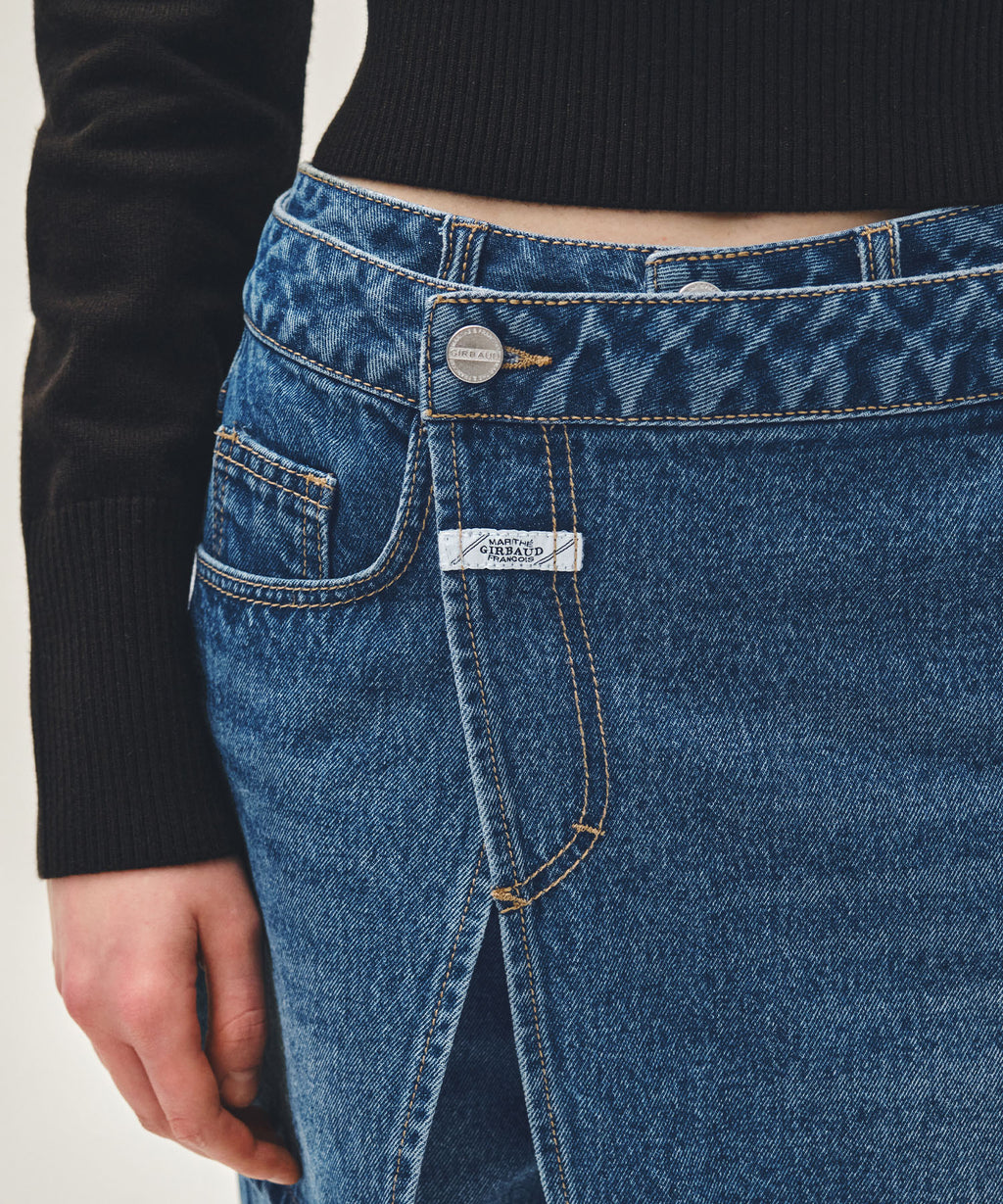 Marithe & Francois Girbaud - Layered Skirt Denim Pants (Blue) product image 4 | TRAB K-Fashion Australia