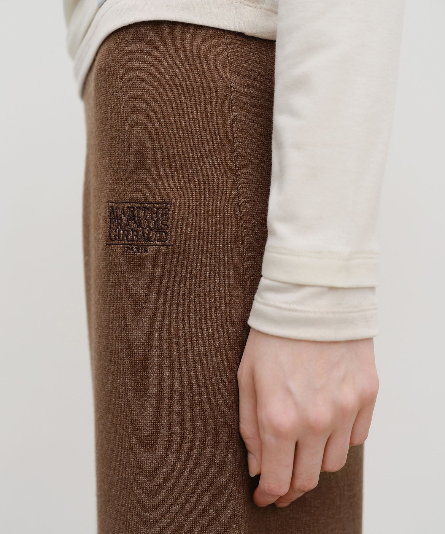 Marithe & Francois Girbaud - Classic Logo Knit Pants (Brown) product image 2 | TRAB K-Fashion Australia