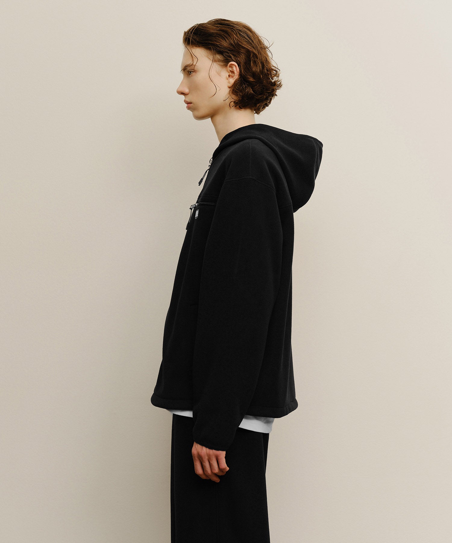 Marithe & Francois Girbaud - Marithe Sport Fleece Hood Zip-up Jacket (Black) product image 2 | TRAB K-Fashion Australia