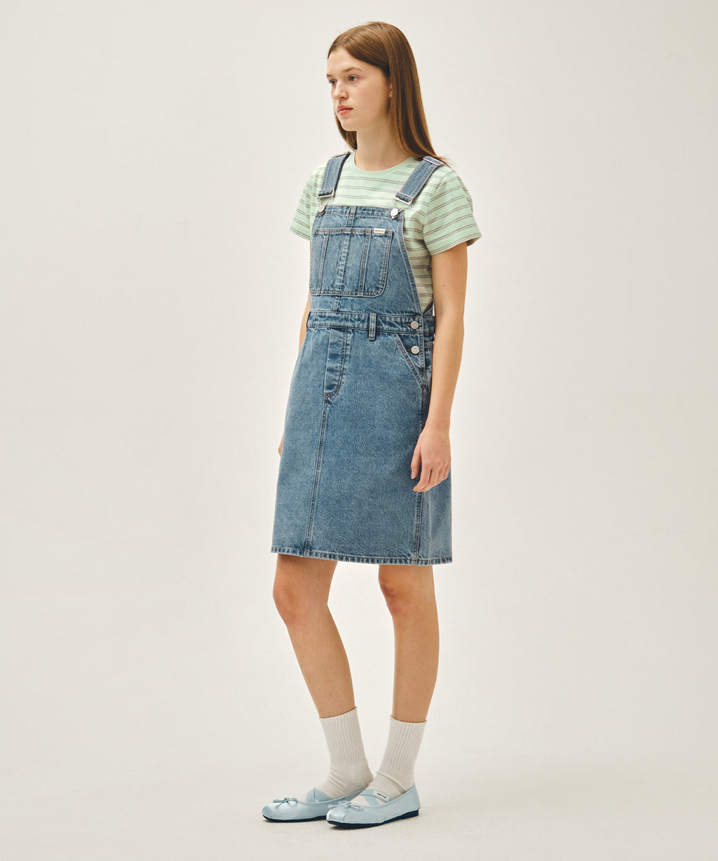 Marithe & Francois Girbaud - Denim Overall Midi Skirt (Blue) product image 2 | TRAB K-Fashion Australia