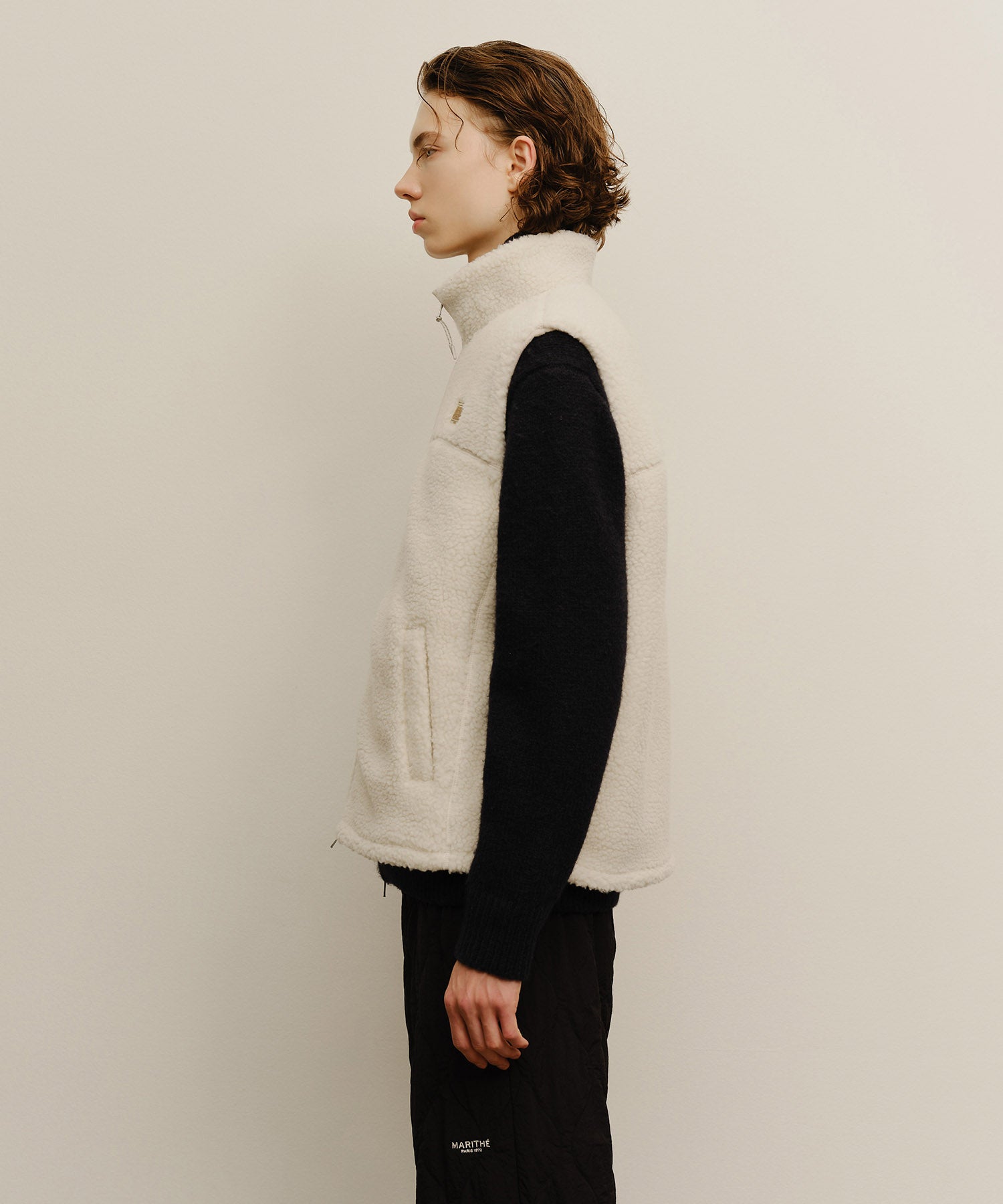 Marithe & Francois Girbaud - Marithe Sport Fleece Vest (Ivory) product image 2 | TRAB K-Fashion Australia