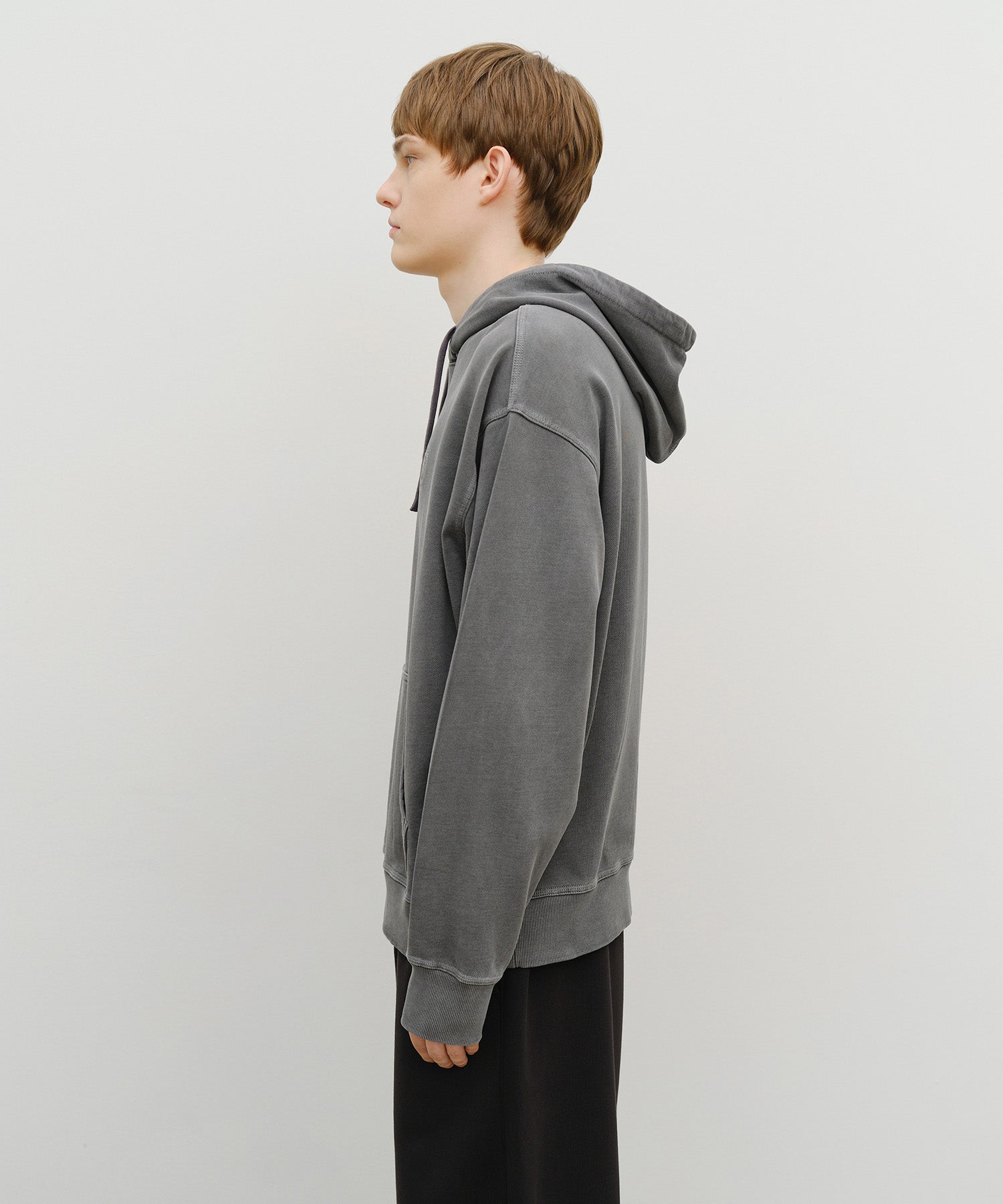 Marithe & Francois Girbaud - Crest Logo Garment Dyed Oversized Hoodie (Charcoal) product image 2 | TRAB K-Fashion Australia