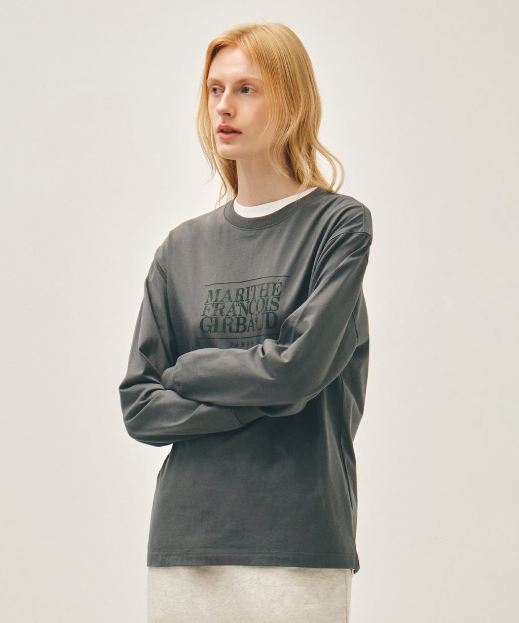 Marithe & Francois Girbaud - Crack Classic Logo Long Sleeve Tee (Charcoal) product image 2 | TRAB K-Fashion Australia