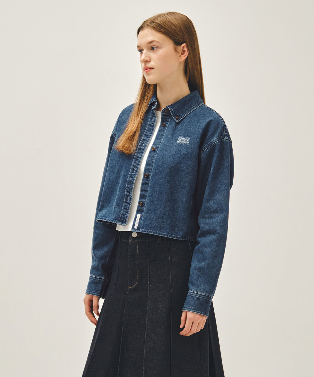 Marithe & Francois Girbaud - Crop Denim Shirt (Blue) product image 2 | TRAB K-Fashion Australia