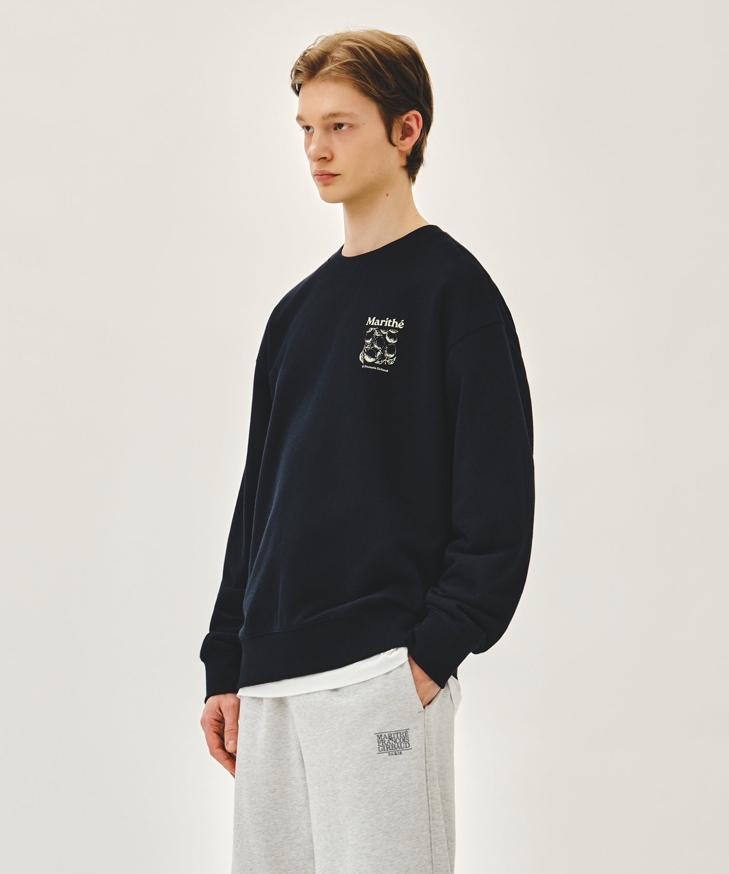 Marithe & Francois Girbaud - Lemon Graphic Oversized Sweatshirt (Navy) product image 2 | TRAB K-Fashion Australia