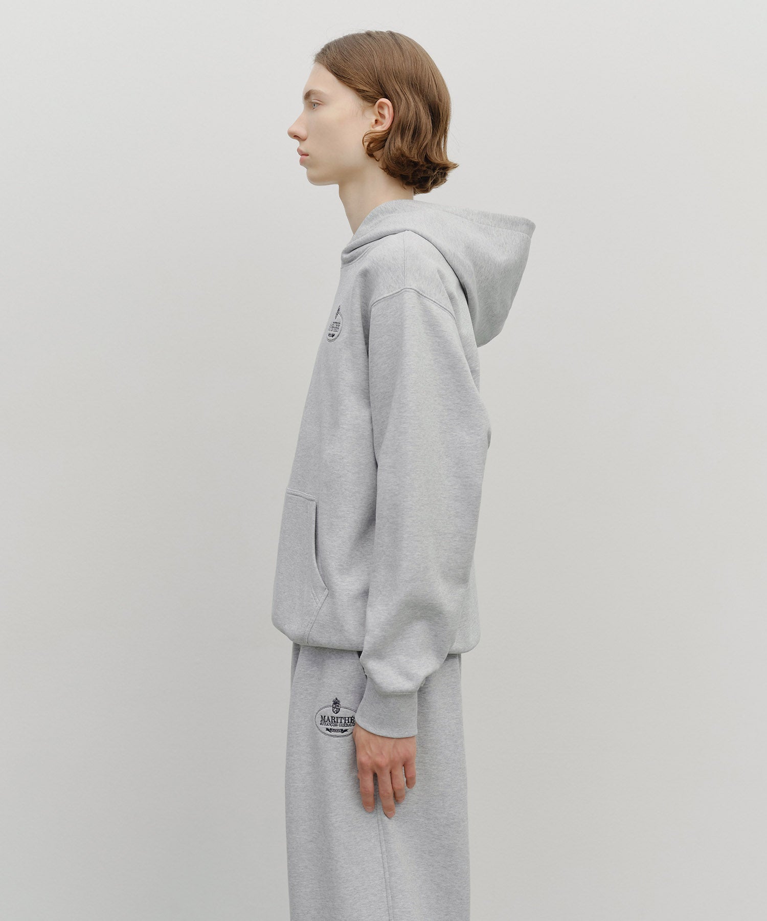 Marithe & Francois Girbaud - Crown Crest Symbol Hoodie (brushed) (Heather Gray) product image 2 | TRAB K-Fashion Australia