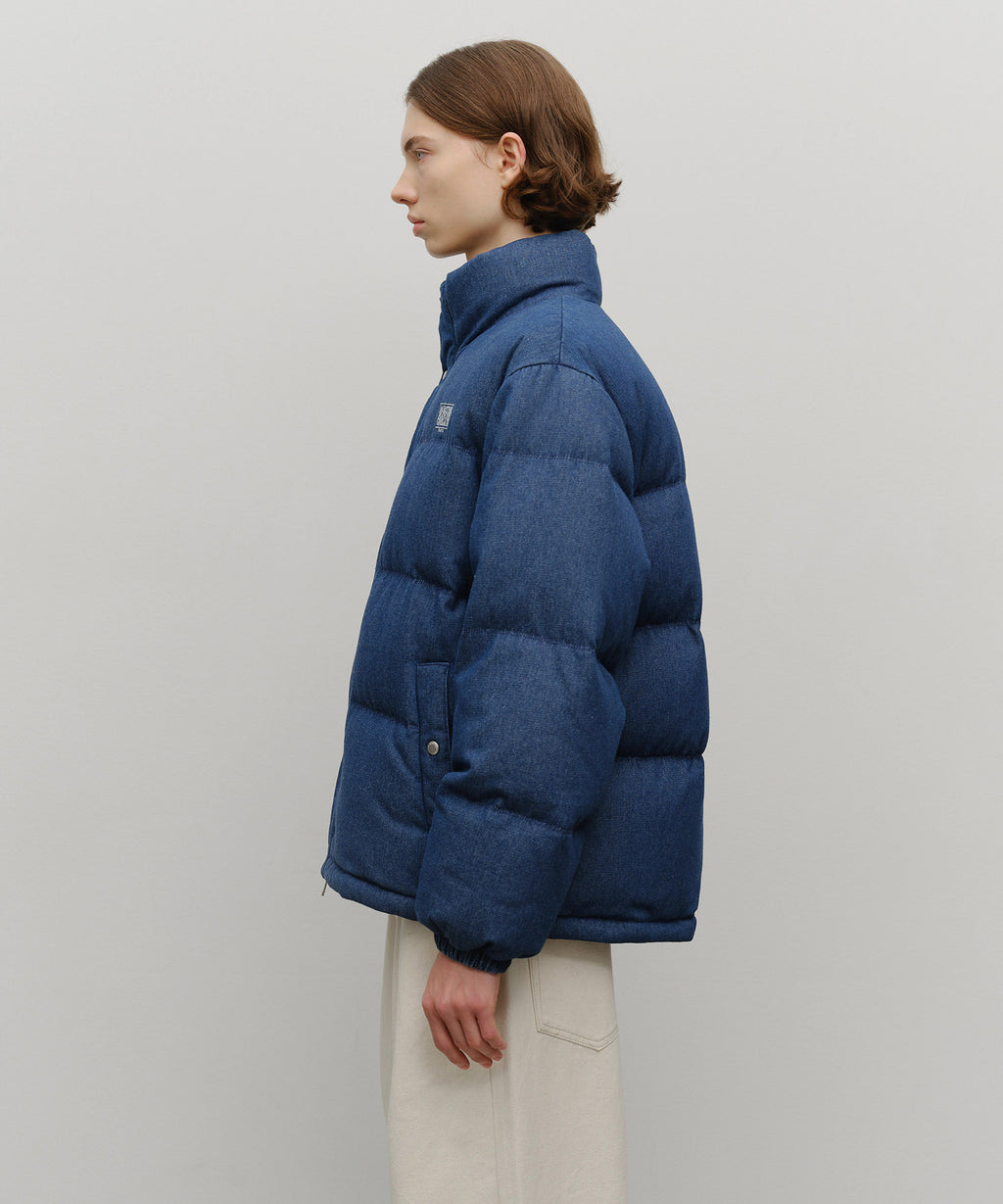 Marithe & Francois Girbaud - Classic Logo Denim Down Jacket (Dark Blue) product image 2 | TRAB K-Fashion Australia