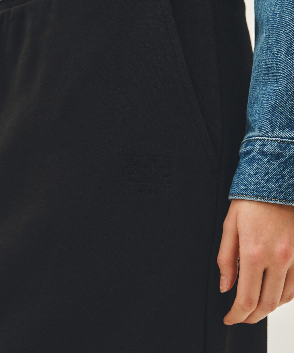 Marithe & Francois Girbaud - Classic Logo Sweat Long Skirt (Black Black) product image 2 | TRAB K-Fashion Australia