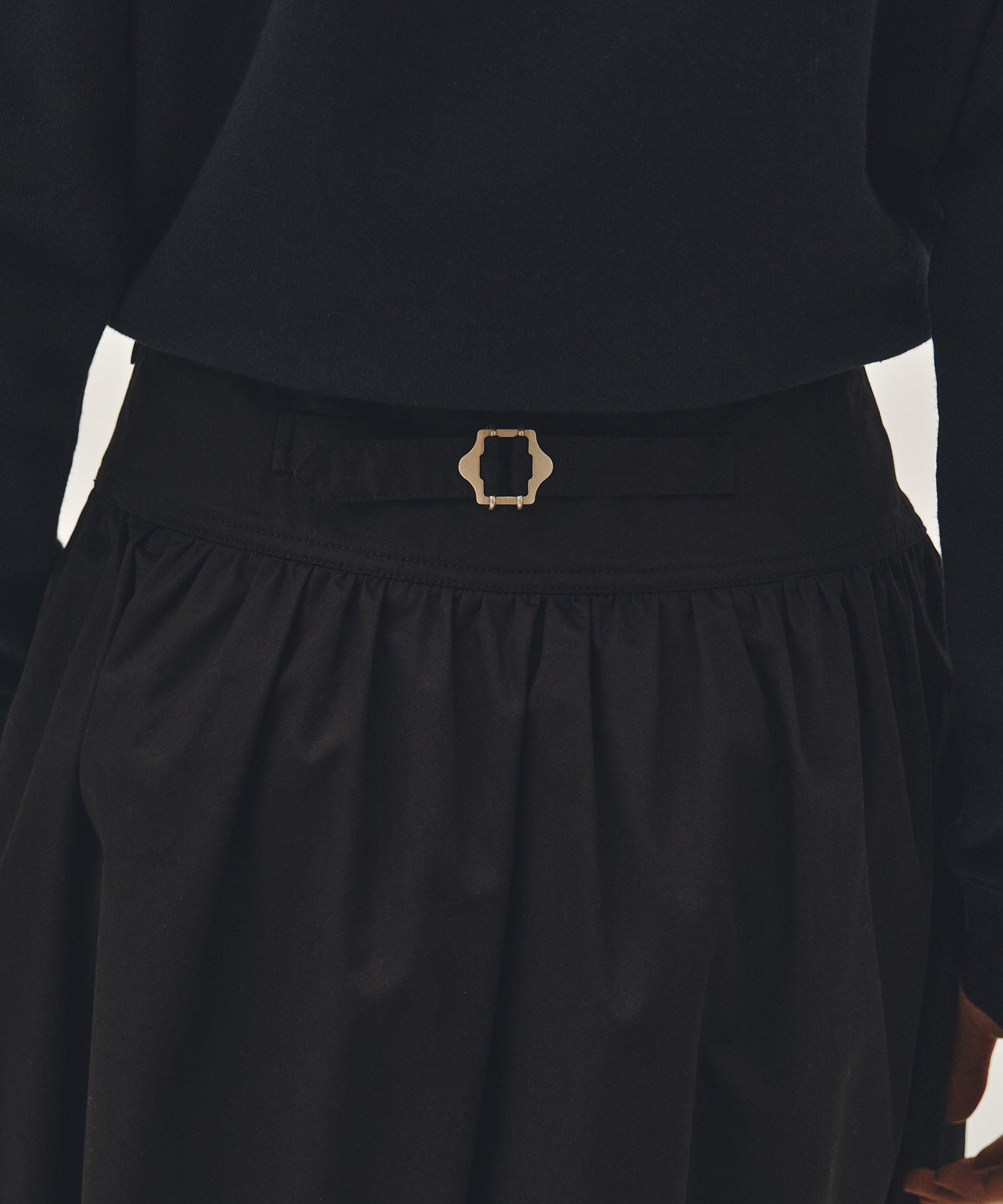 Marithe & Francois Girbaud - Cotton Waist Wrinkle Skirt (Black) product image 2 | TRAB K-Fashion Australia
