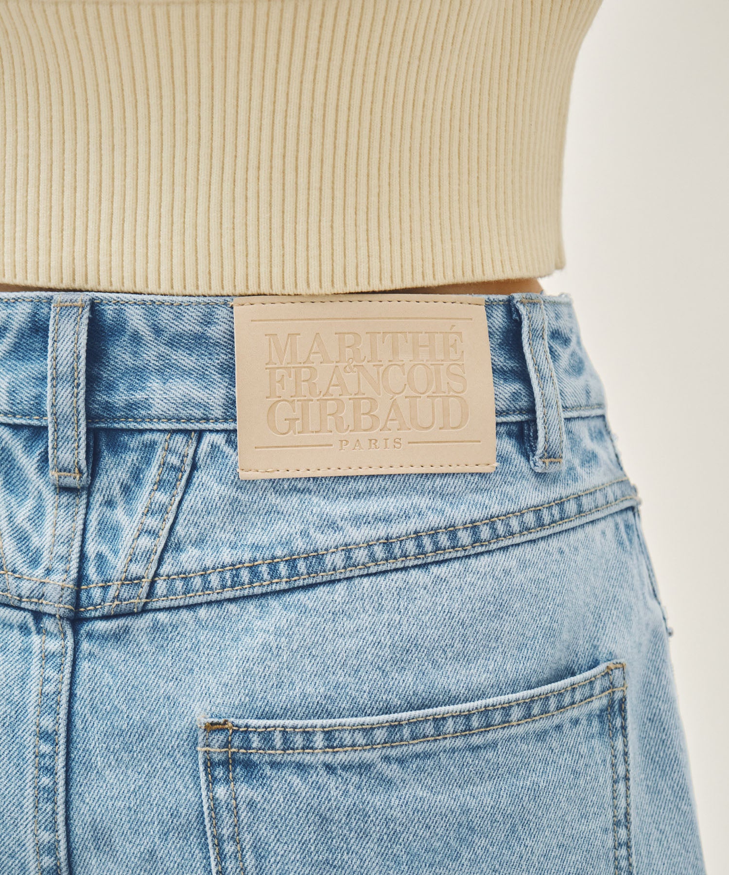 Marithe & Francois Girbaud - Curved Denim Pants (Light Blue) product image 4 | TRAB K-Fashion Australia