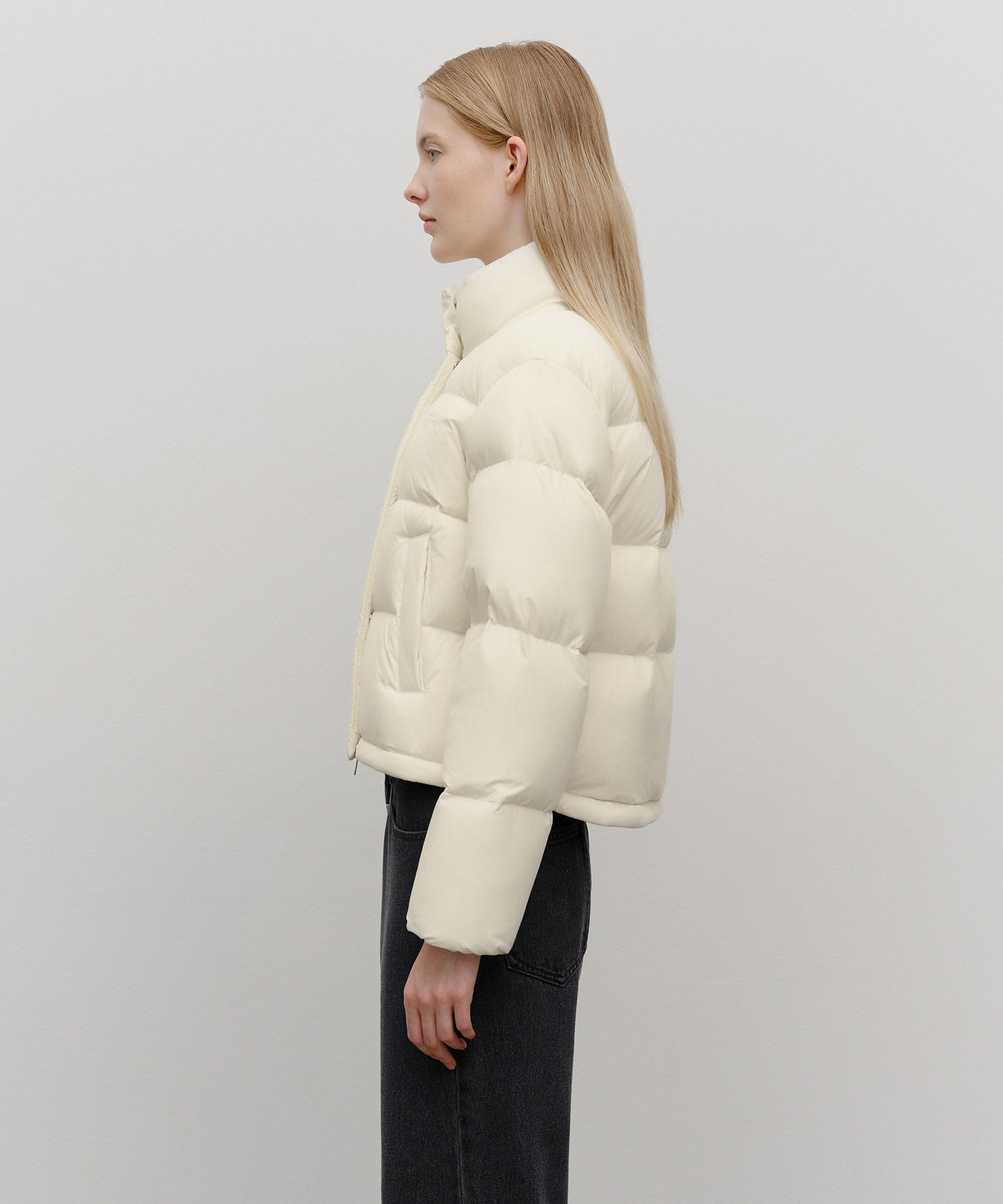 Marithe & Francois Girbaud - Basic Crop Down Jacket (Ivory) product image 2 | TRAB K-Fashion Australia