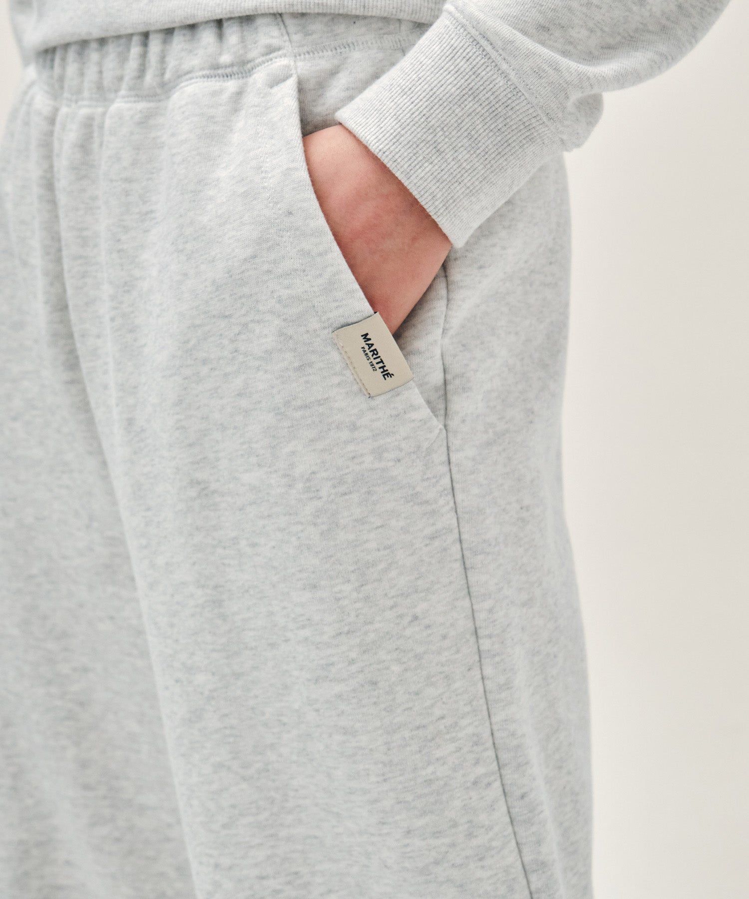Marithe & Francois Girbaud - Basic Fold-over Sweat Pants (Light Heather Gray) product image 2 | TRAB K-Fashion Australia