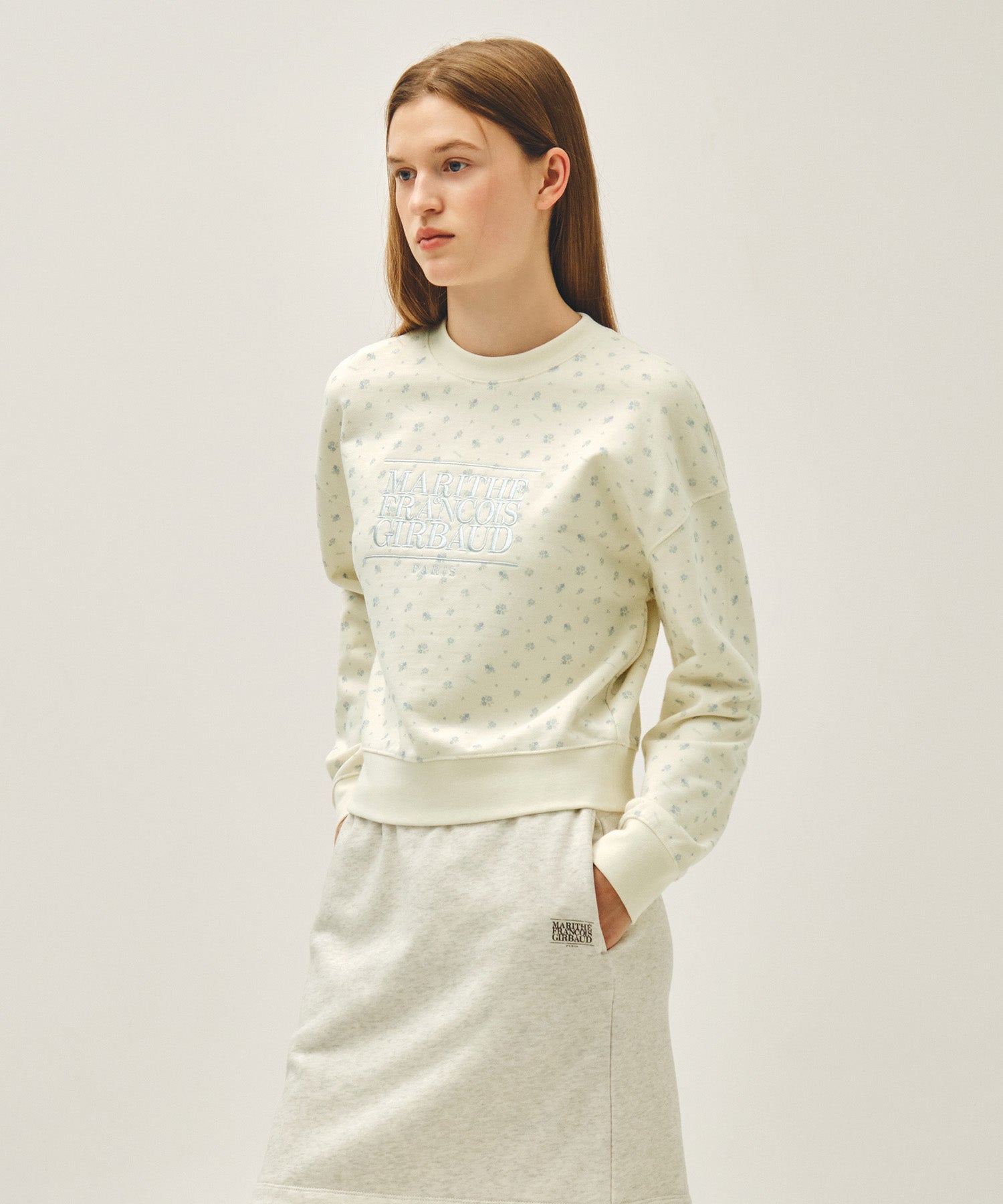 Marithe & Francois Girbaud - Classic Logo Crop Sweatshirt (Flower) product image 2 | TRAB K-Fashion Australia