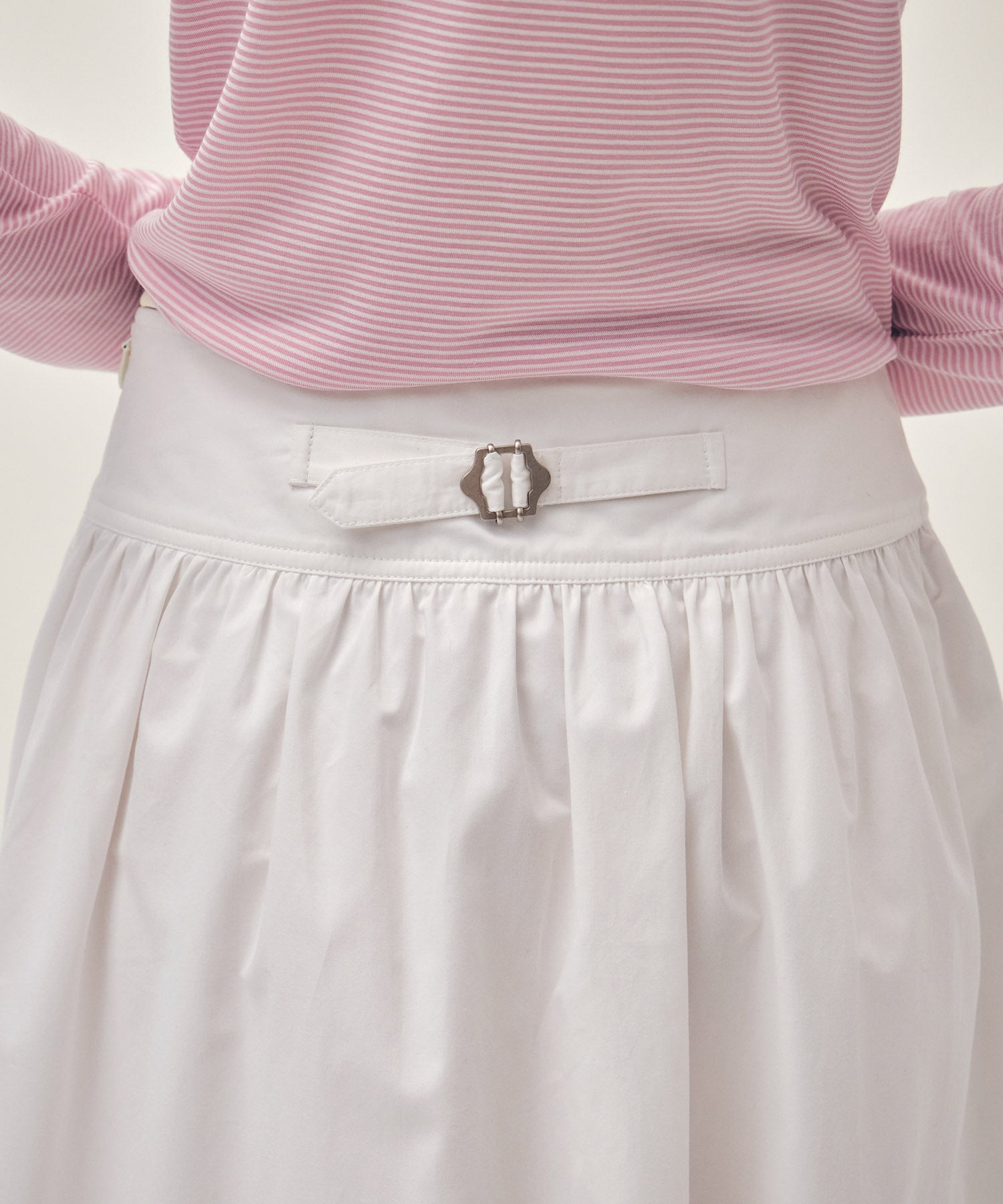Marithe & Francois Girbaud - Cotton Waist Wrinkle Skirt (White) product image 2 | TRAB K-Fashion Australia