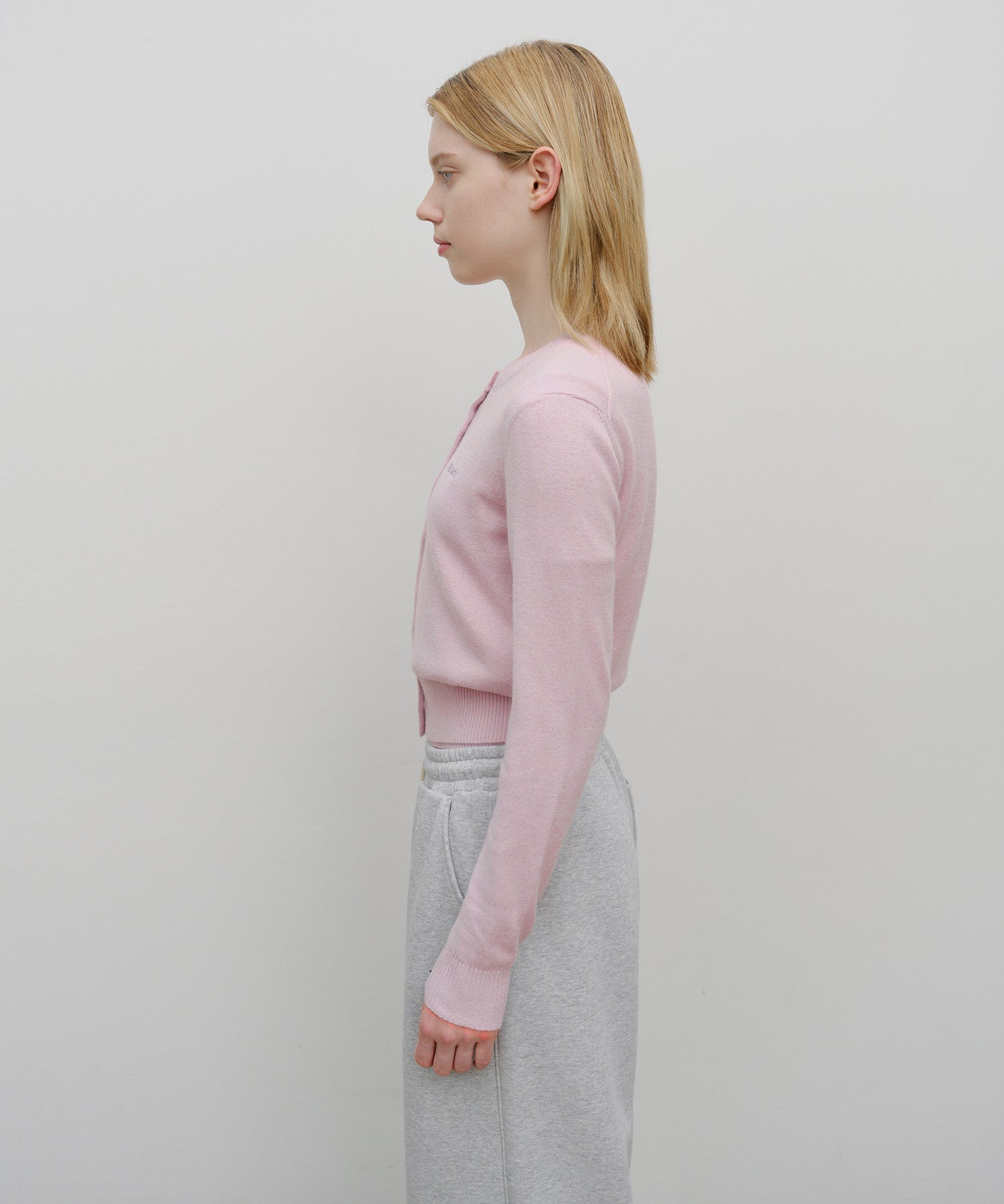 Marithe & Francois Girbaud - Half Knit Round Neck Cardigan Set Up (Pink) product image 2 | TRAB K-Fashion Australia