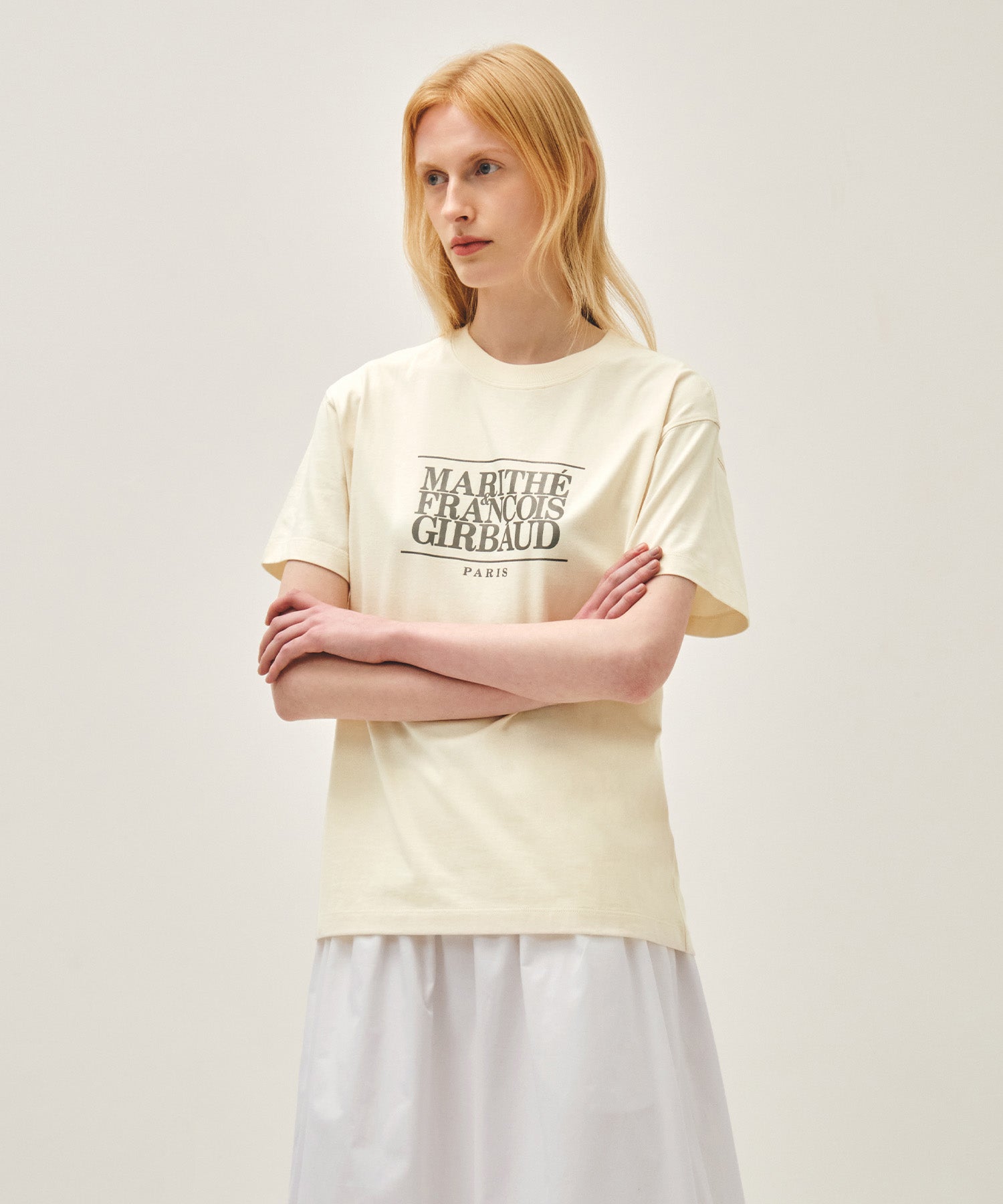 Marithe & Francois Girbaud - Classic Logo Tee (Cream) product image 2 | TRAB K-Fashion Australia