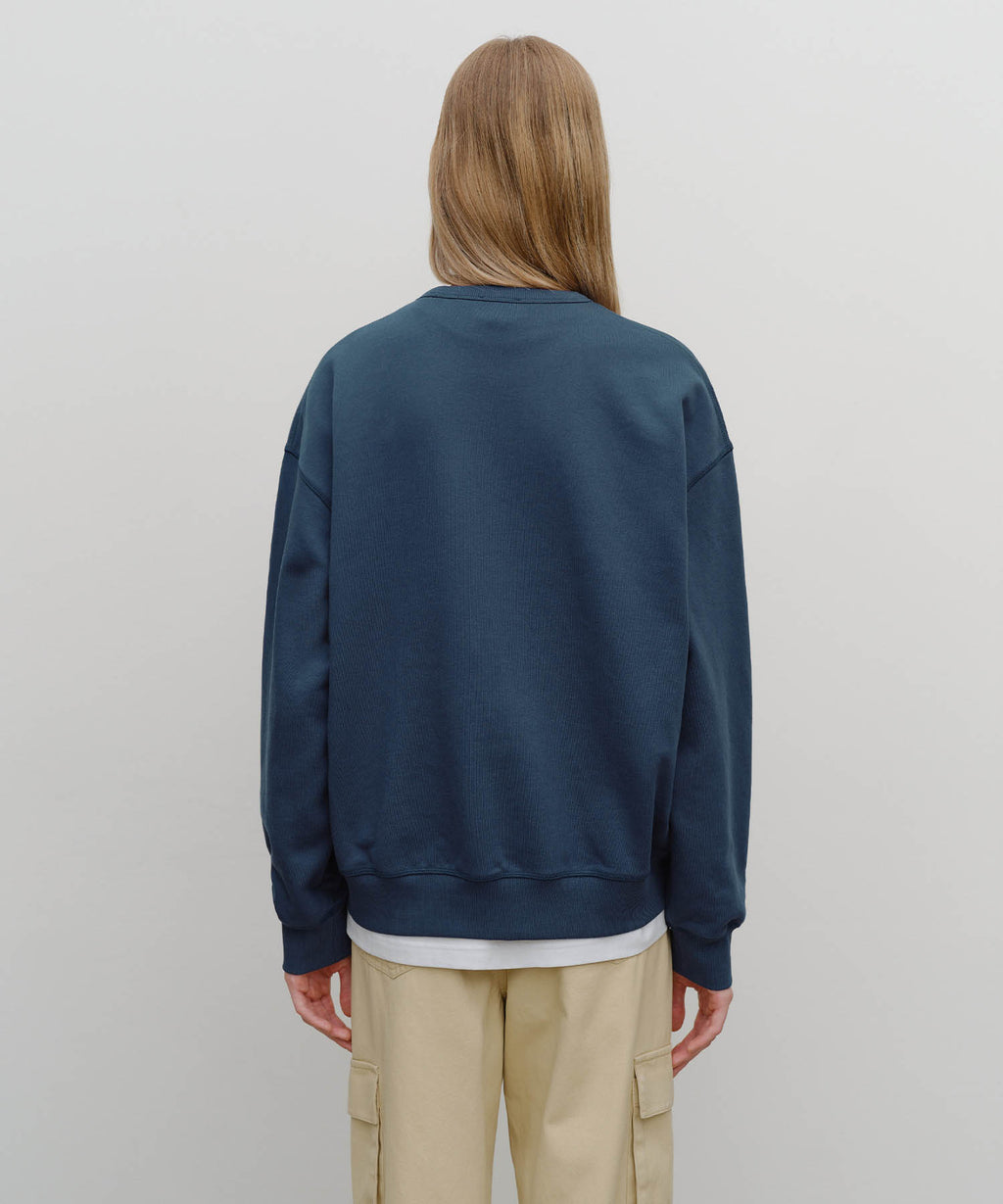 Marithe & Francois Girbaud - Lettering Logo Over Fit Sweatshirt (Blue) product image 2 | TRAB K-Fashion Australia
