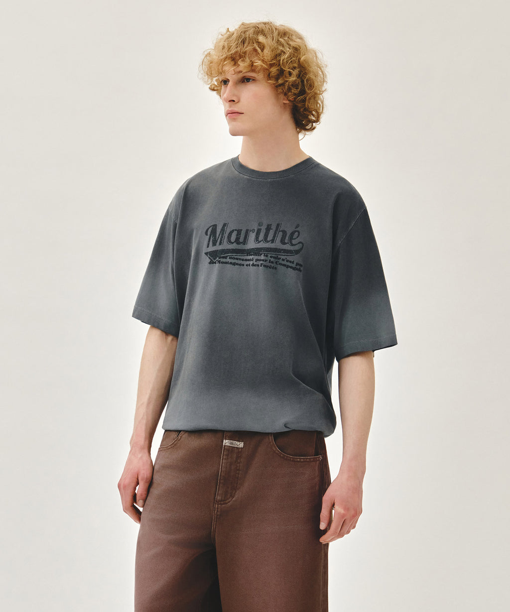 Marithe & Francois Girbaud - Gradation Dyeing Oversized Tee (Charcoal) product image 2 | TRAB K-Fashion Australia