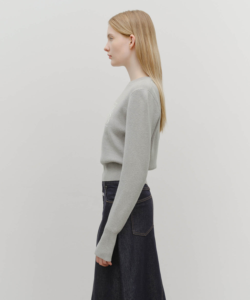 Marithe & Francois Girbaud - Classic Logo Crop Knit (Melange Gray) product image 2 | TRAB K-Fashion Australia
