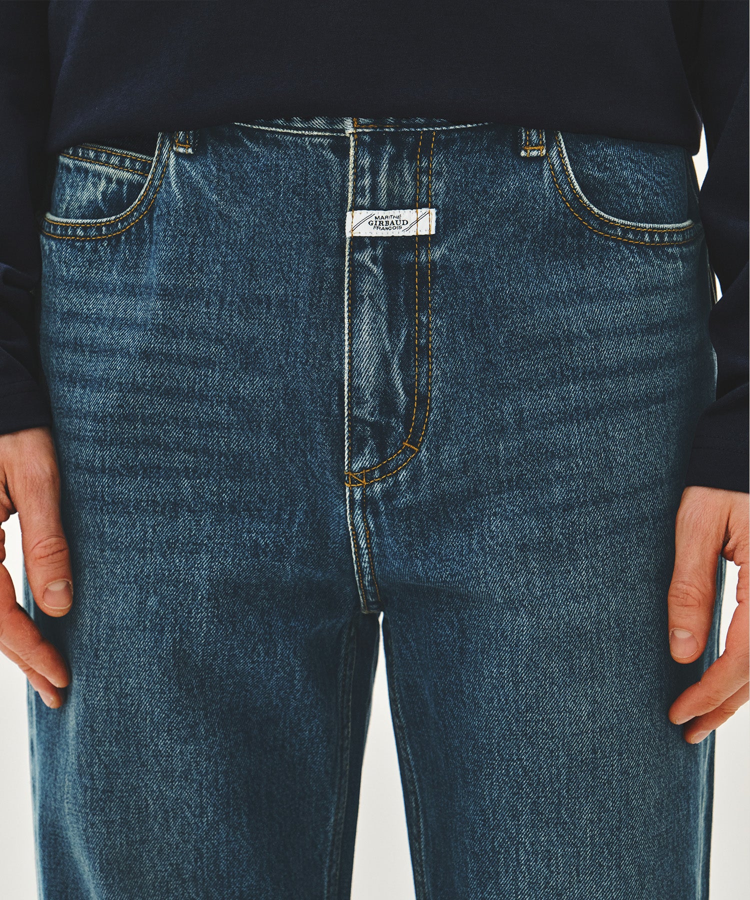 Marithe & Francois Girbaud - New M Slim Straight Denim Pants (Dark Blue) product image 2 | TRAB K-Fashion Australia
