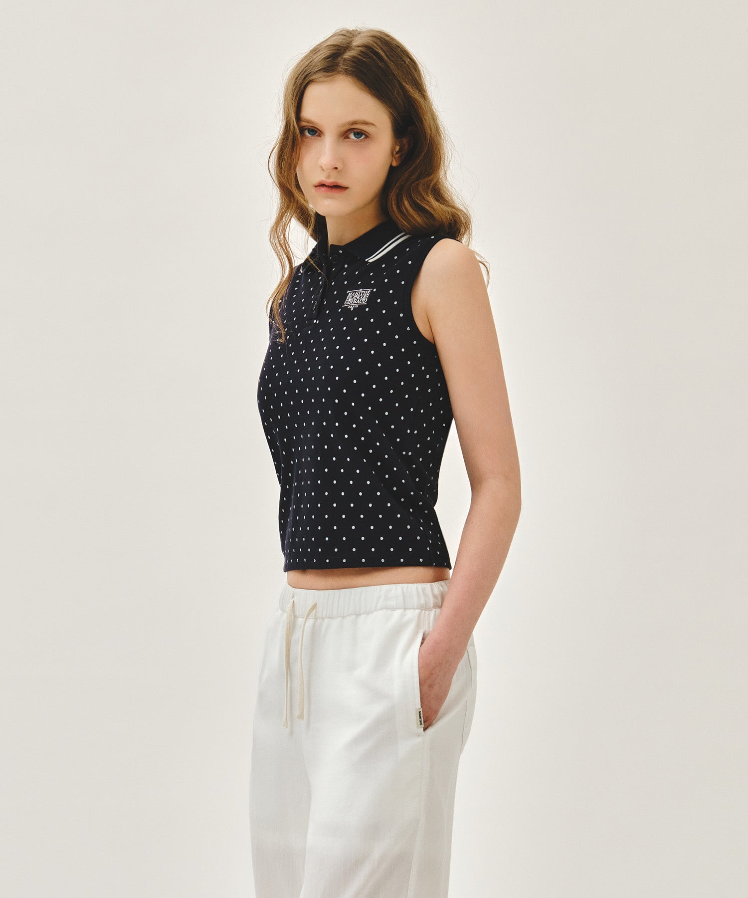 Marithe & Francois Girbaud - Small Classic Logo Pk Collar Sleeveless (Dot) product image 2 | TRAB K-Fashion Australia