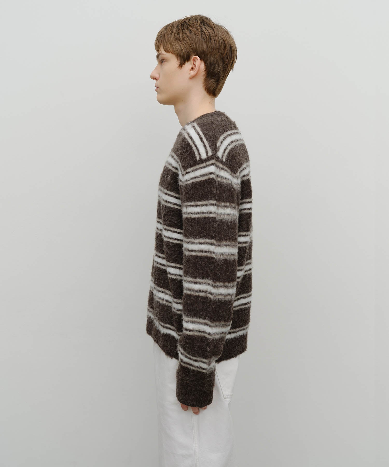 Marithe & Francois Girbaud - Multi Stripe Knit Pullover (Brown) product image 2 | TRAB K-Fashion Australia