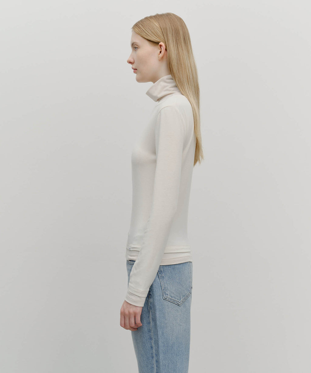 Marithe & Francois Girbaud - Layered Turtle Neck Long Sleeve (Ivory) product image 2 | TRAB K-Fashion Australia