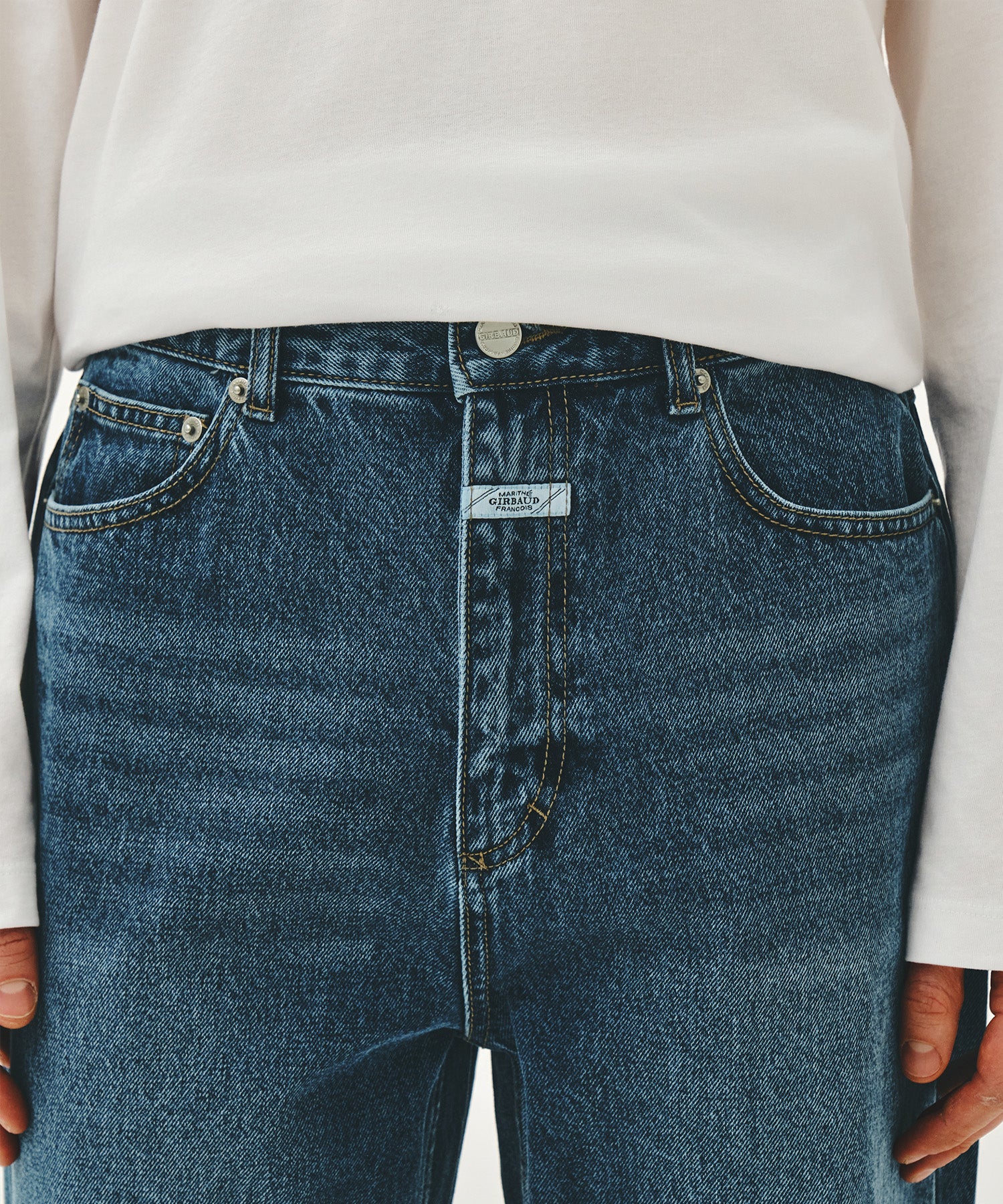 Marithe & Francois Girbaud - Relaxed Fit Boots-cut Denim Pants (Blue) product image 2 | TRAB K-Fashion Australia