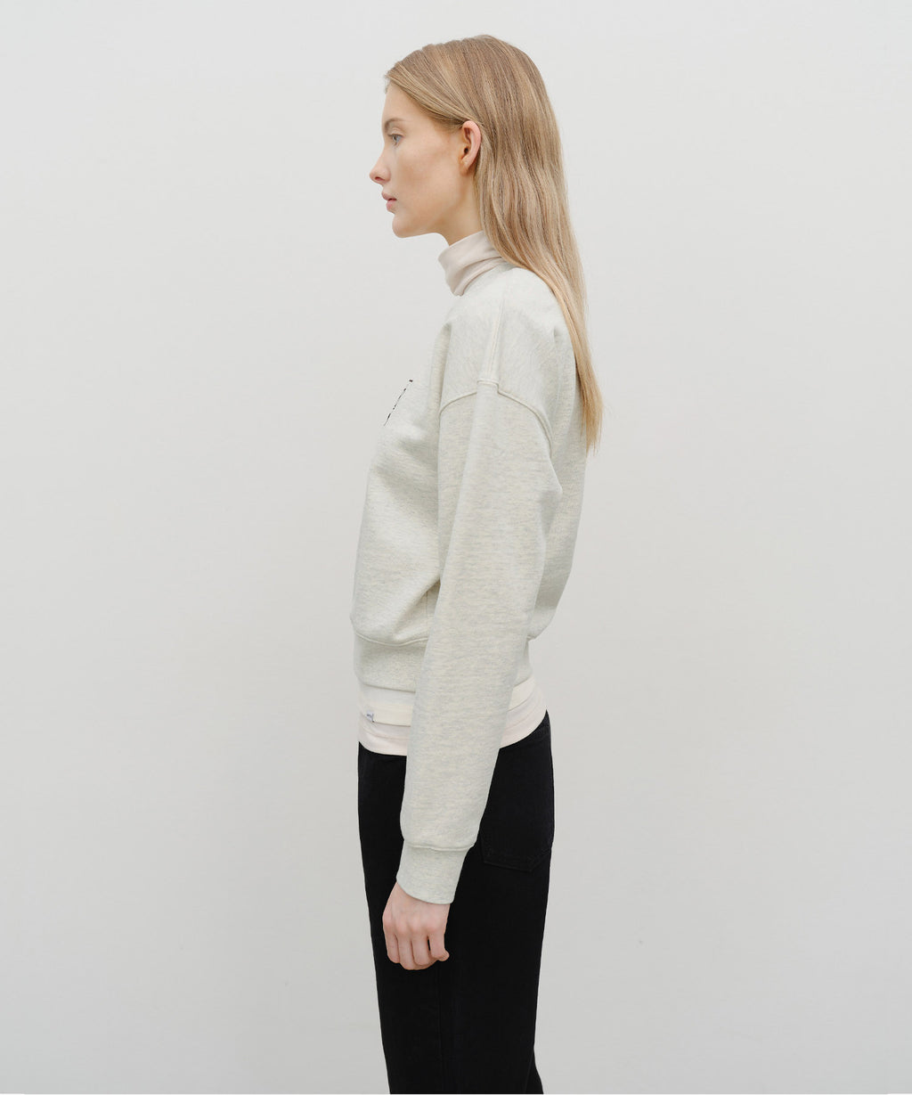Marithe & Francois Girbaud - Classic Logo Crop Sweatshirt (Oatmeal) product image 2 | TRAB K-Fashion Australia