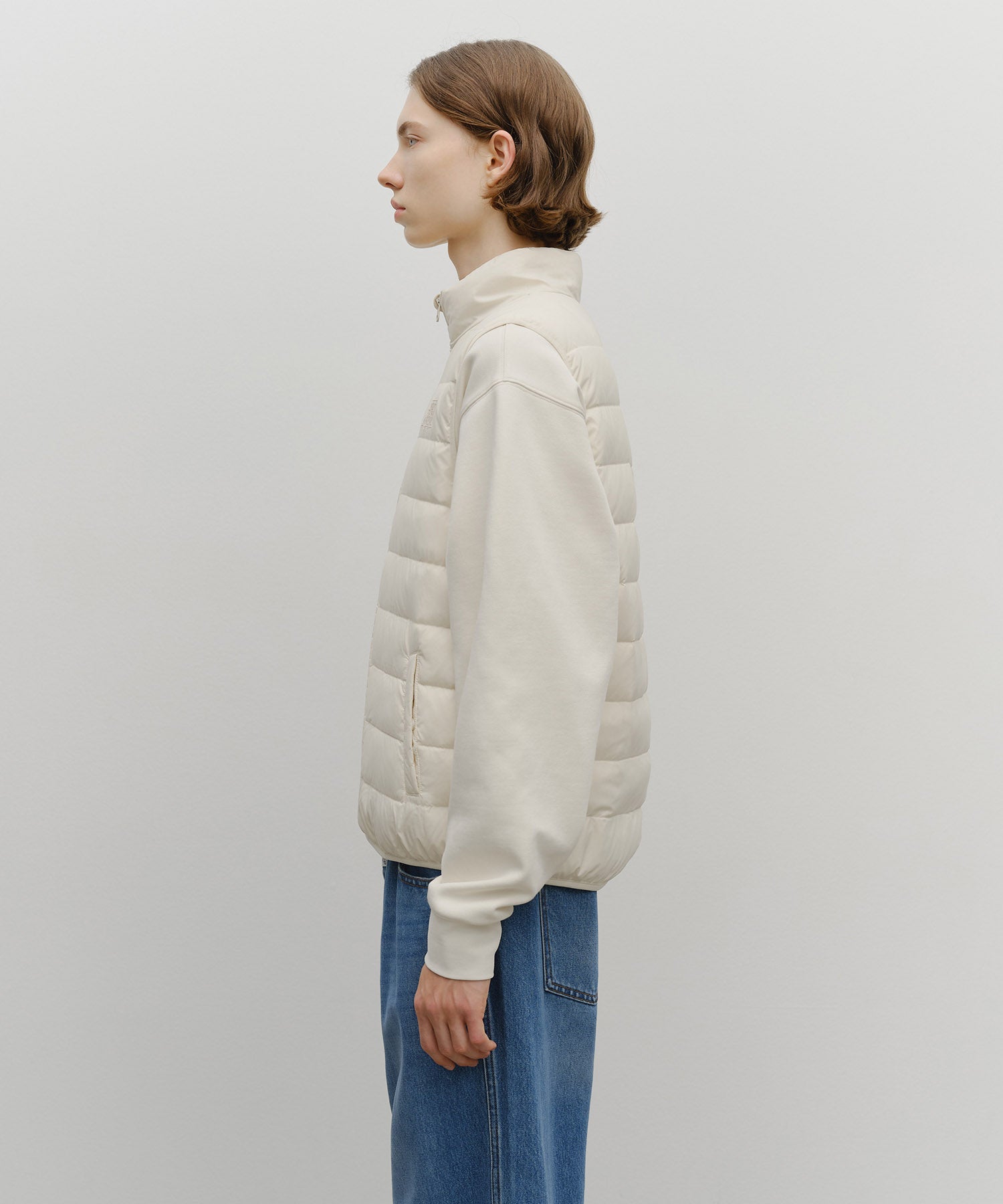 Marithe & Francois Girbaud - Classic Logo Light Down Vest (Cream) product image 2 | TRAB K-Fashion Australia