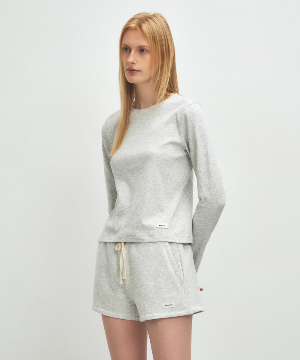 Marithe & Francois Girbaud - Basic Long Sleeve (Light Heather Gray) product image 2 | TRAB K-Fashion Australia