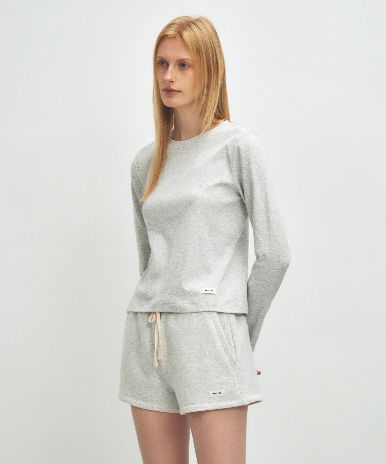 Marithe & Francois Girbaud - Basic Long Sleeve (Light Heather Gray) product image 2 | TRAB K-Fashion Australia