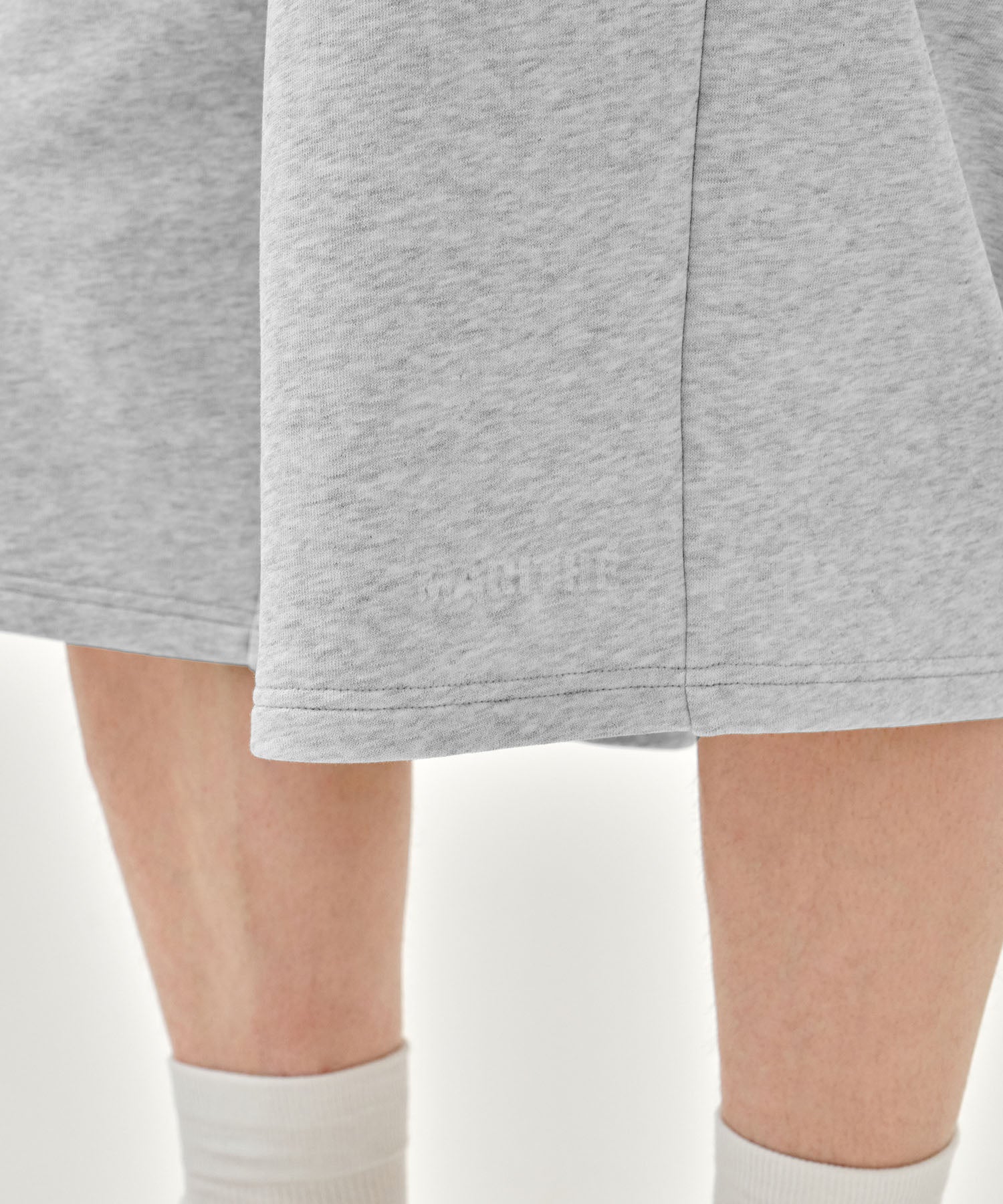 Marithe & Francois Girbaud - Embo Logo Bermuda Sweat Shorts (Light Heather Gray) product image 2 | TRAB K-Fashion Australia