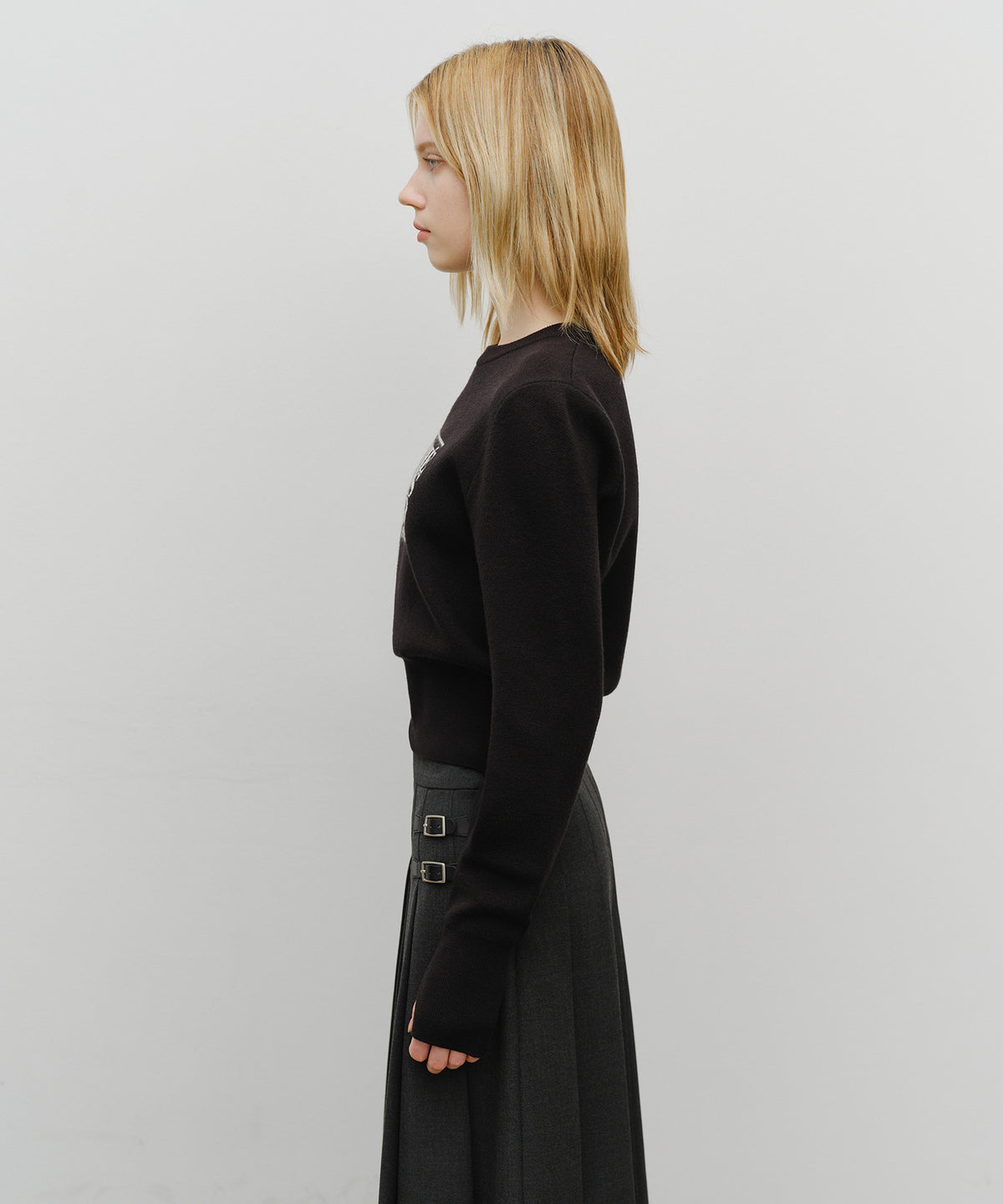 Marithe & Francois Girbaud - Classic Logo Crop Knit (Black) product image 2 | TRAB K-Fashion Australia