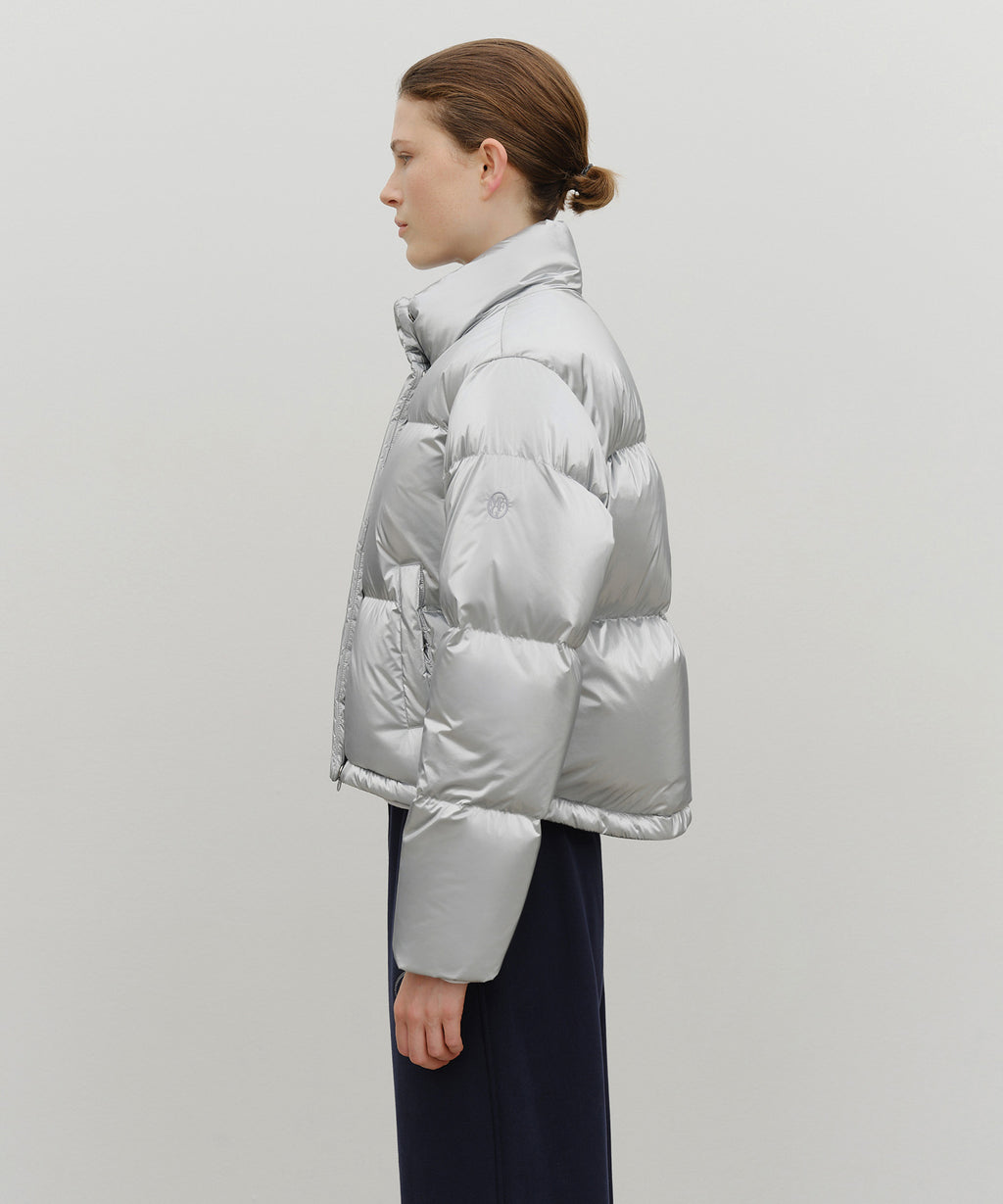 Marithe & Francois Girbaud - Glossy Crop Down Jacket (Silver) product image 2 | TRAB K-Fashion Australia