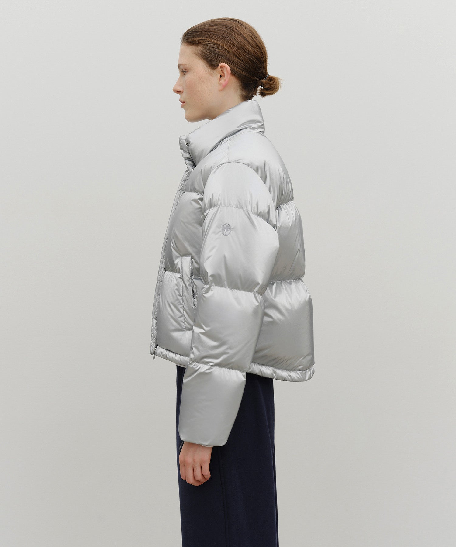 Marithe & Francois Girbaud - Glossy Crop Down Jacket (Silver) product image 2 | TRAB K-Fashion Australia