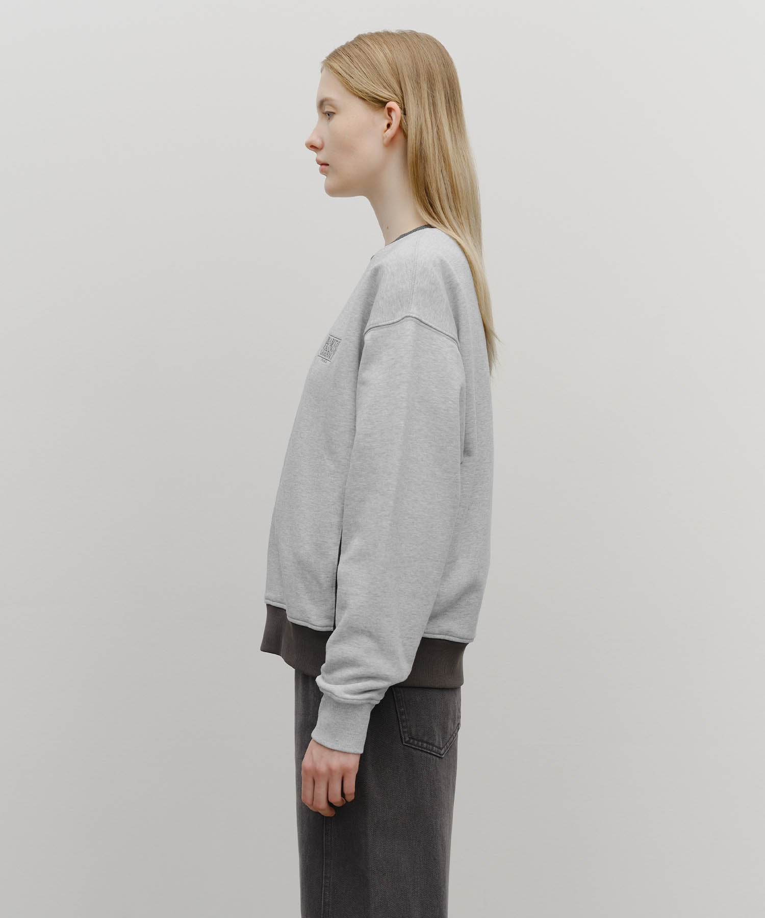 Marithe & Francois Girbaud - Classic Logo Side Color Block Sweatshirt (Heather Gray) product image 2 | TRAB K-Fashion Australia