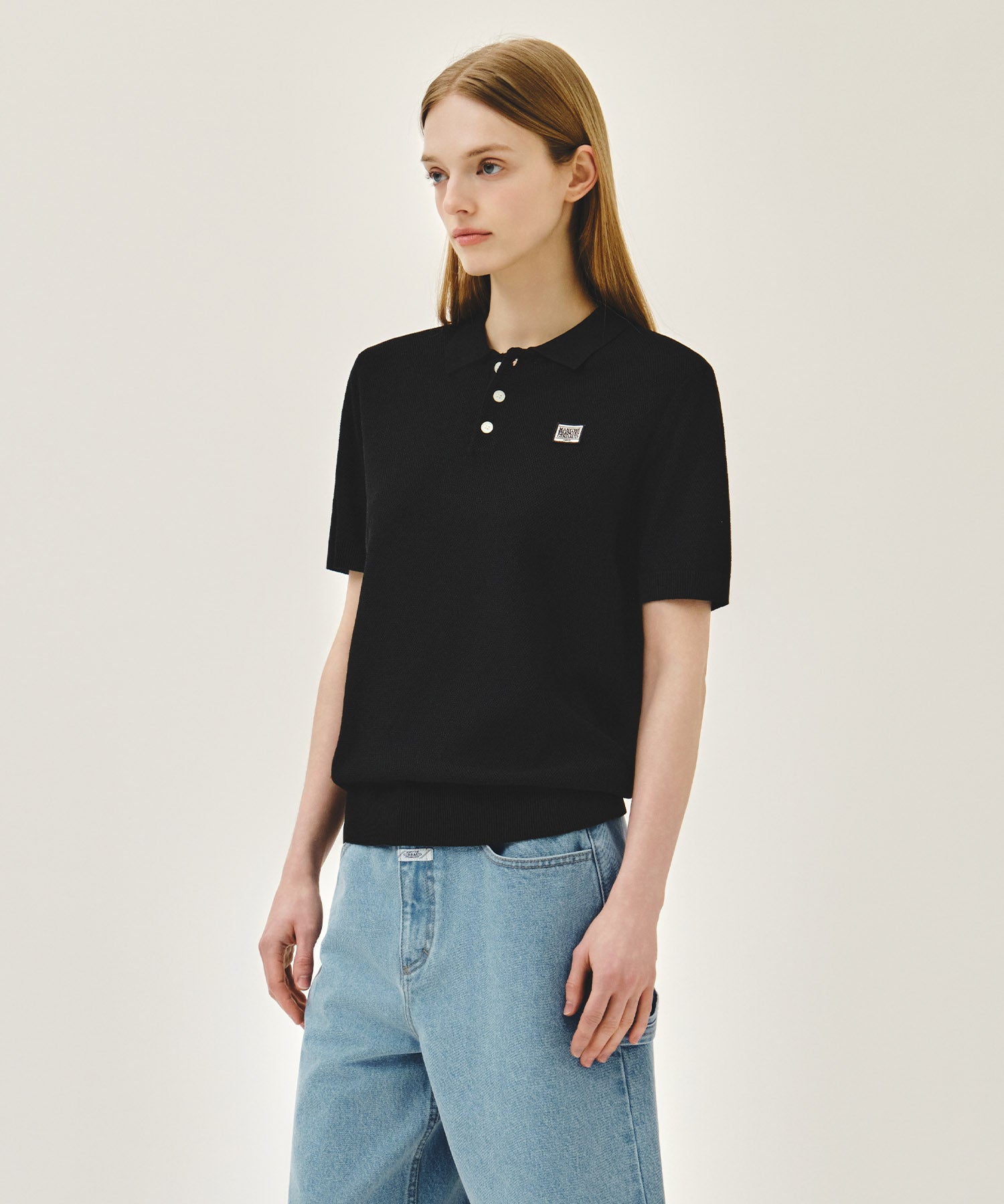 Marithe & Francois Girbaud - Cool Touch Collar Half Knit (Black) product image 2 | TRAB K-Fashion Australia