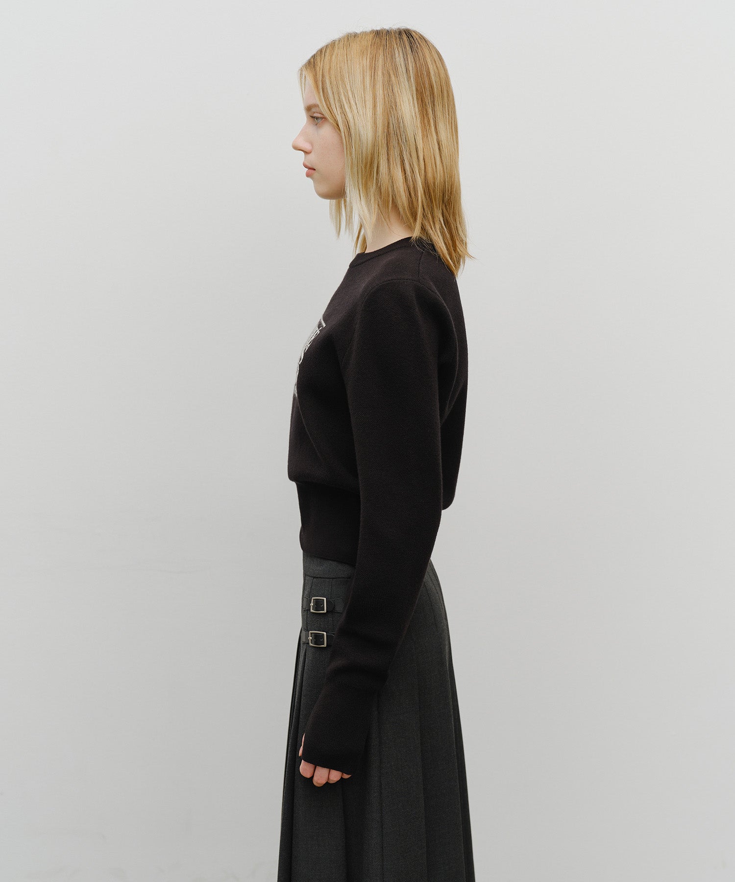 Marithe & Francois Girbaud - Classic Logo Crop Knit (Black) product image 2 | TRAB K-Fashion Australia