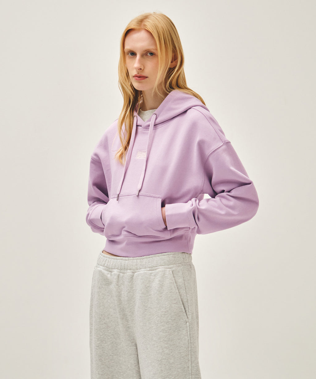 Marithe & Francois Girbaud - Drawing Classic Logo Crop Hoodie (Lavender) product image 2 | TRAB K-Fashion Australia