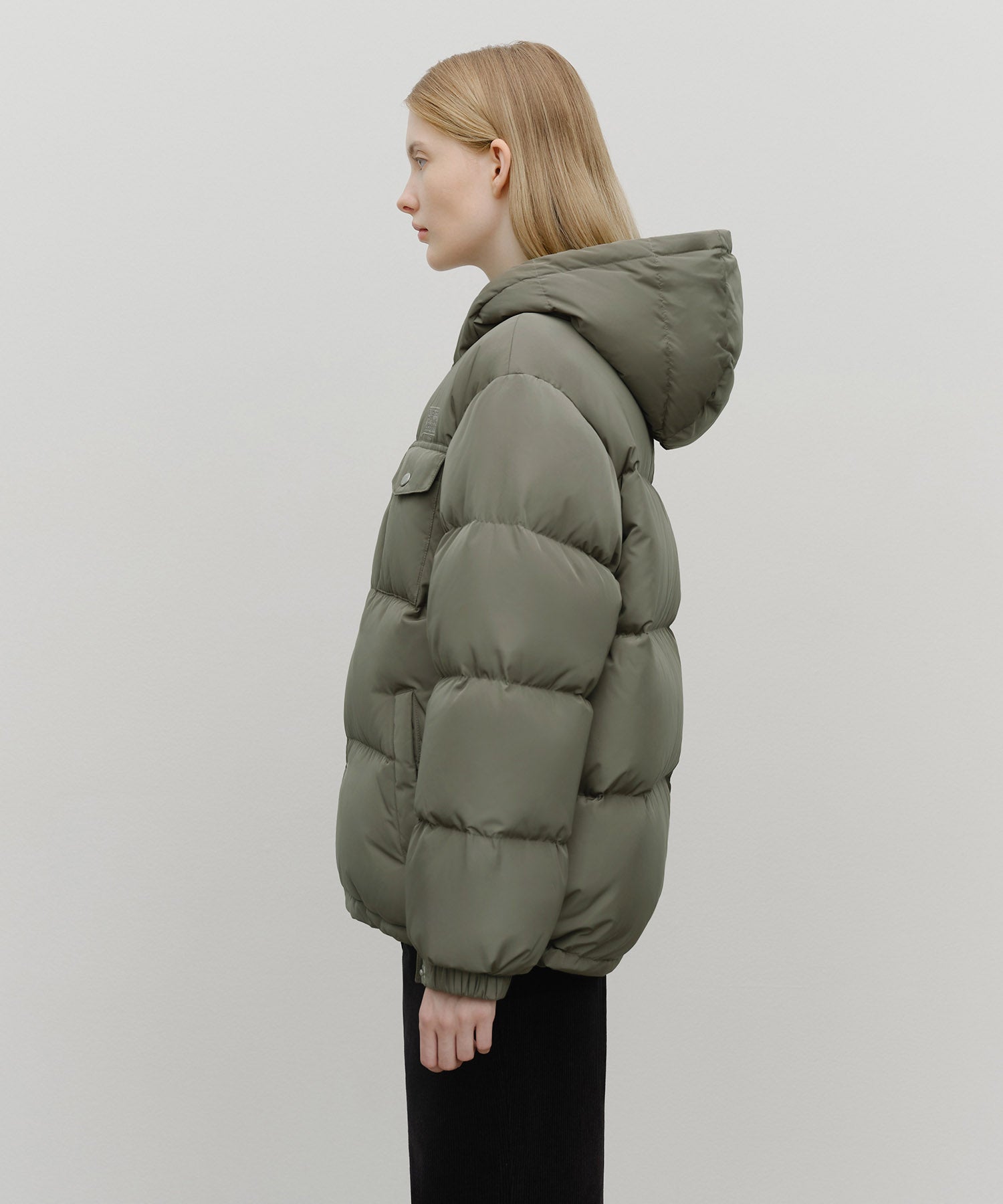 Marithe & Francois Girbaud - Hooded Chest Pocket Down Jacket (Gray) product image 2 | TRAB K-Fashion Australia