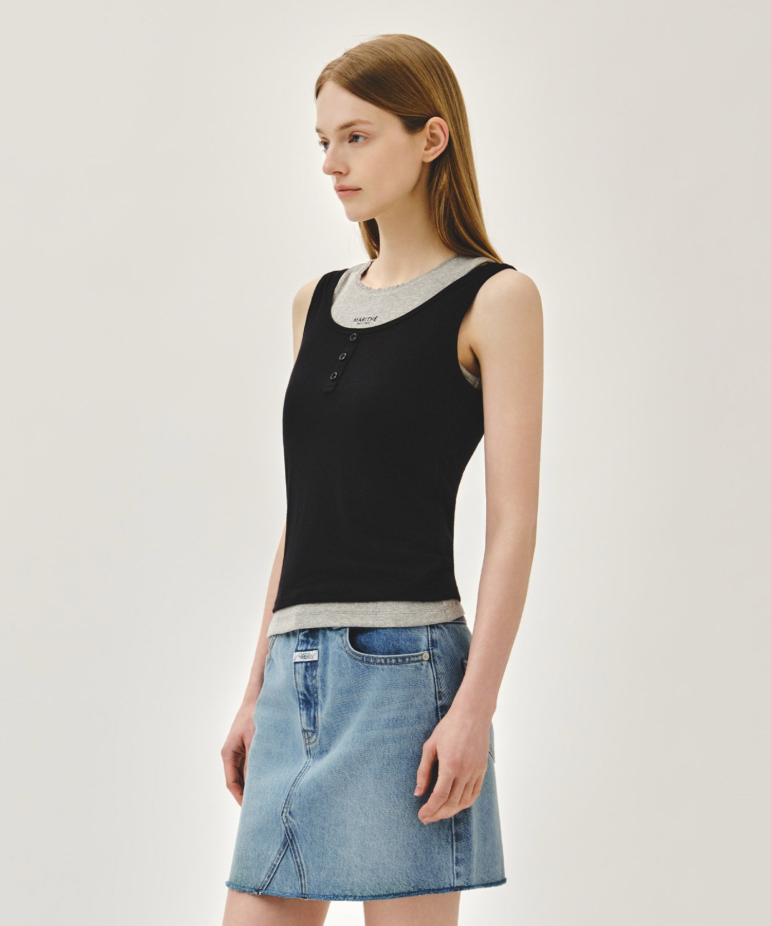 Marithe & Francois Girbaud - Layered Sleeveless (Black) product image 2 | TRAB K-Fashion Australia