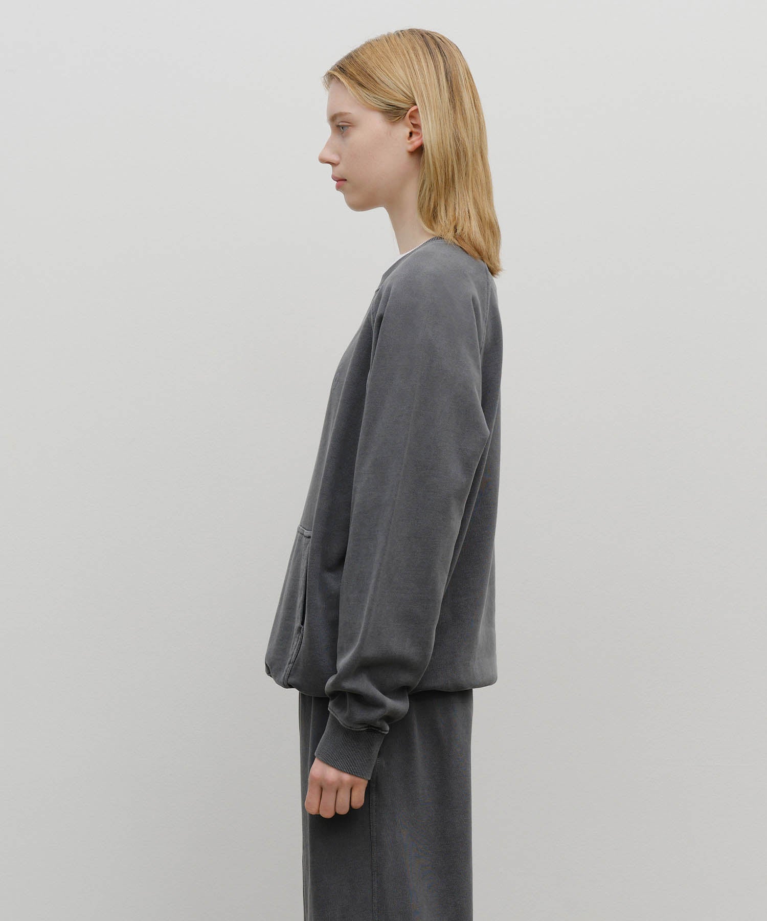 Marithe & Francois Girbaud - Garment Dyed Oversized Sweatshirt (Charcoal) product image 2 | TRAB K-Fashion Australia
