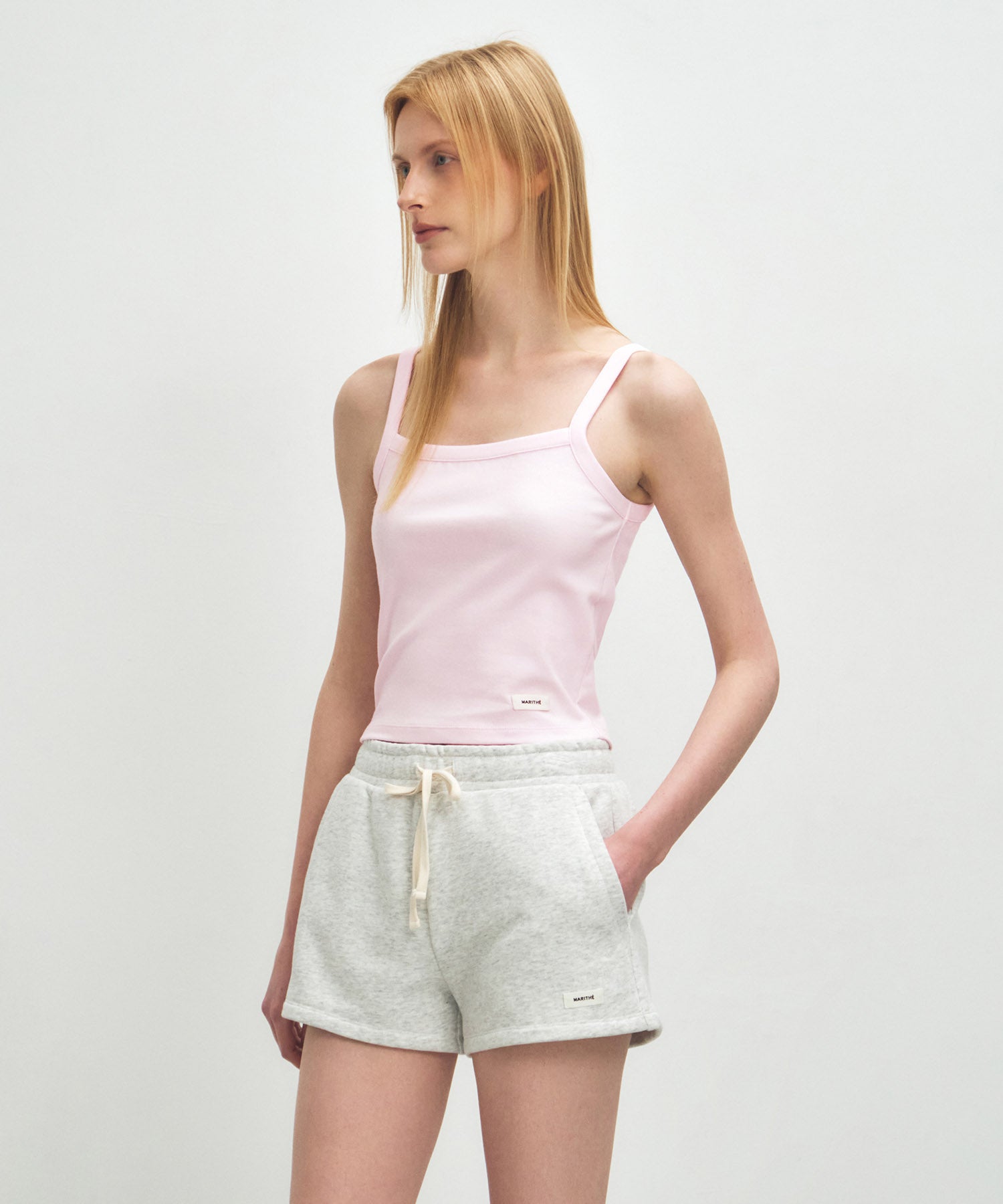 Marithe & Francois Girbaud - Basic String Crop Sleeveless (Light Pink) product image 2 | TRAB K-Fashion Australia