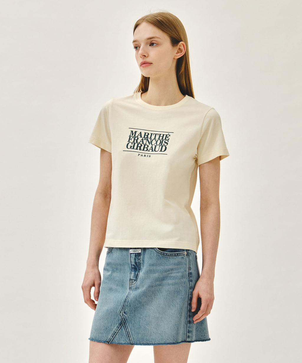 Marithe & Francois Girbaud - Classic Logo Tee (Cream/Green) product image 2 | TRAB K-Fashion Australia